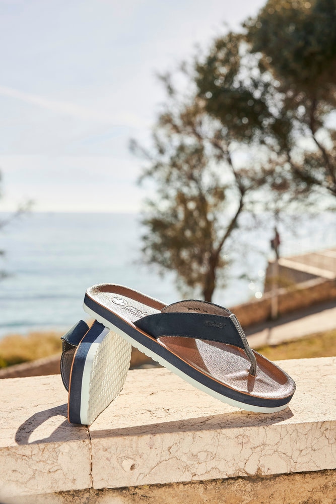 Rieker Zehentrenner, Sommerschuh, Strandschuh, Badeschuh, Poolslide mit Zehensteg