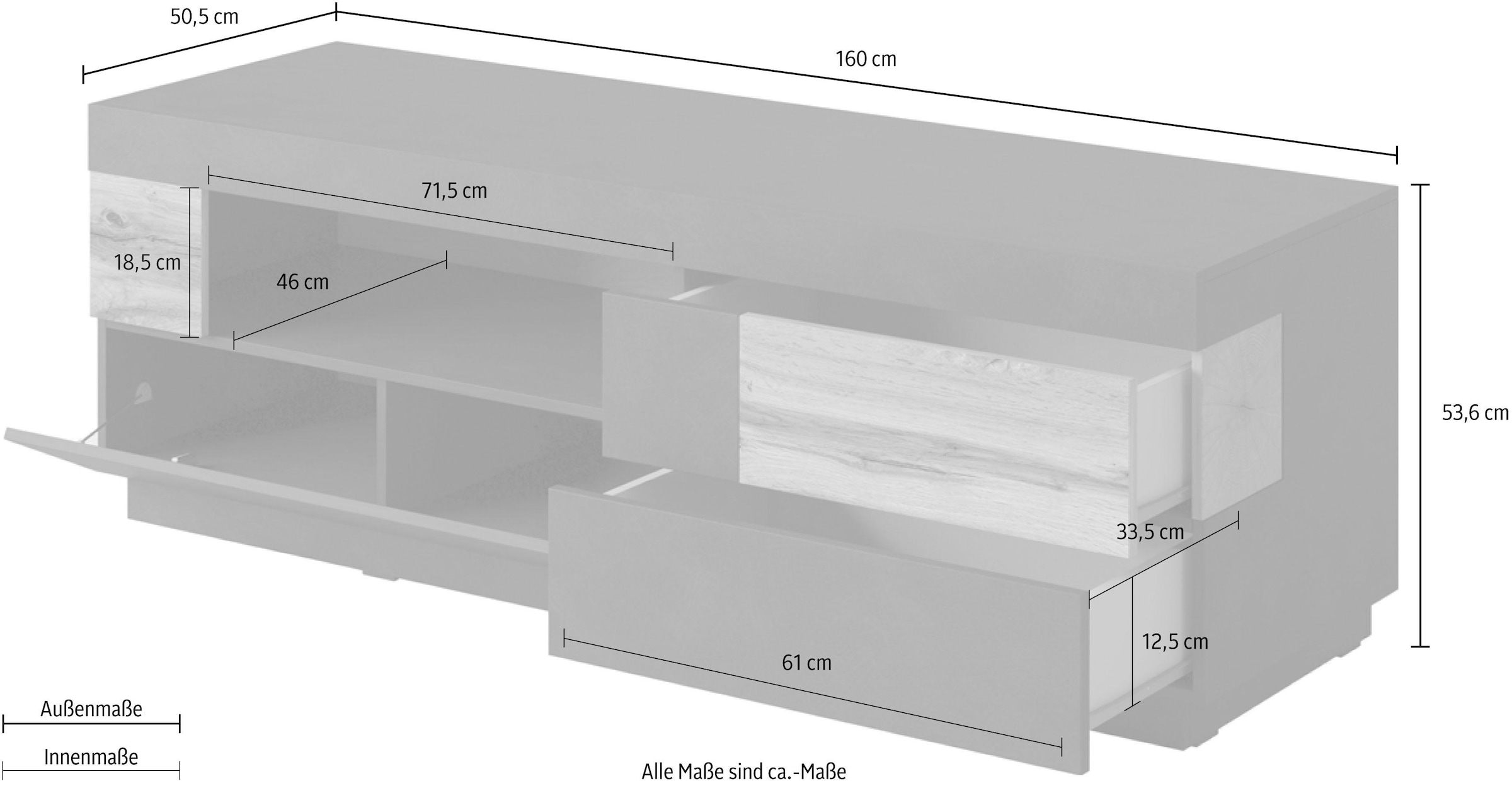 INOSIGN Lowboard »SILKE«, Breite 160 cm