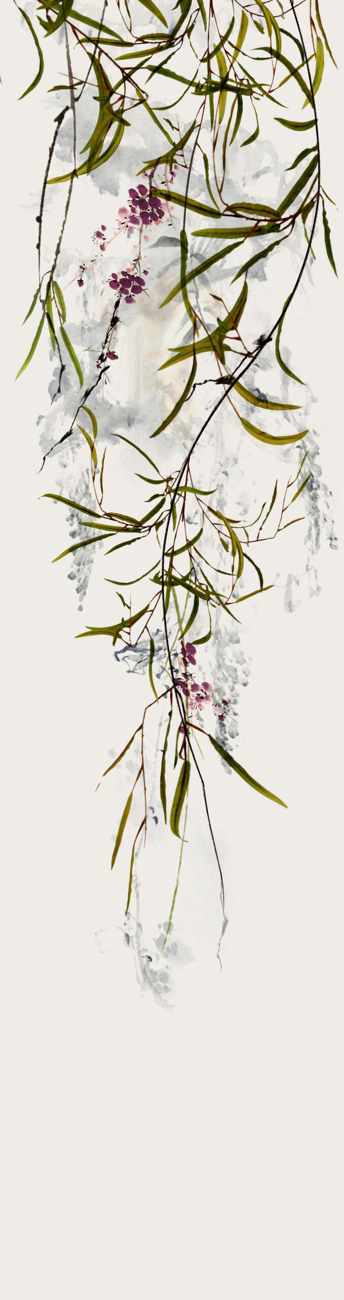 Marburg Vliestapete Blumen Crushed-Optik Modern 270 cm x 70 cm Grau günstig online kaufen
