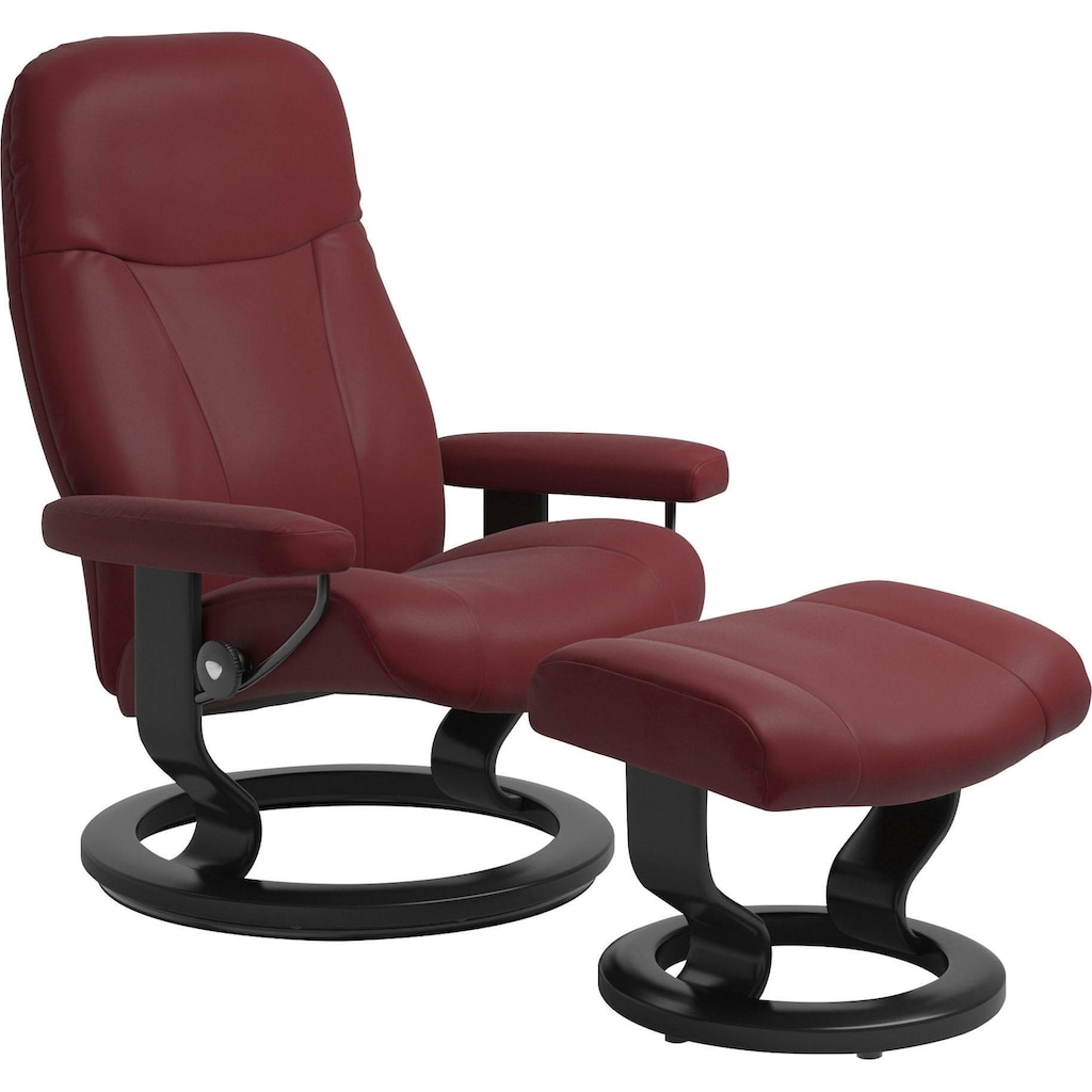 Stressless® Relaxsessel »Garda«, (Set, Relaxsessel mit Hocker), mit Hocker, mit Classic Base, Größe M, Gestell Schwarz