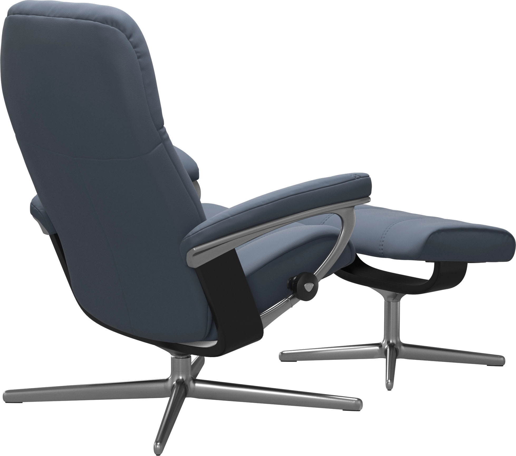 Stressless® Relaxsessel »Consul« Set, Relaxsessel mit Hocker,  mit Hocker, mit Cross Base, Größe S, M & L, Holzakzent Schwarz