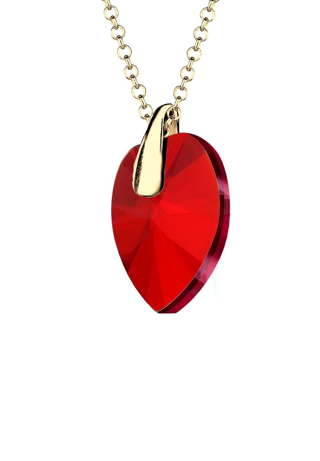 Elli »rotes 925 Herz kaufen Silber Online-Shop Collierkettchen vergoldet« im Kristall
