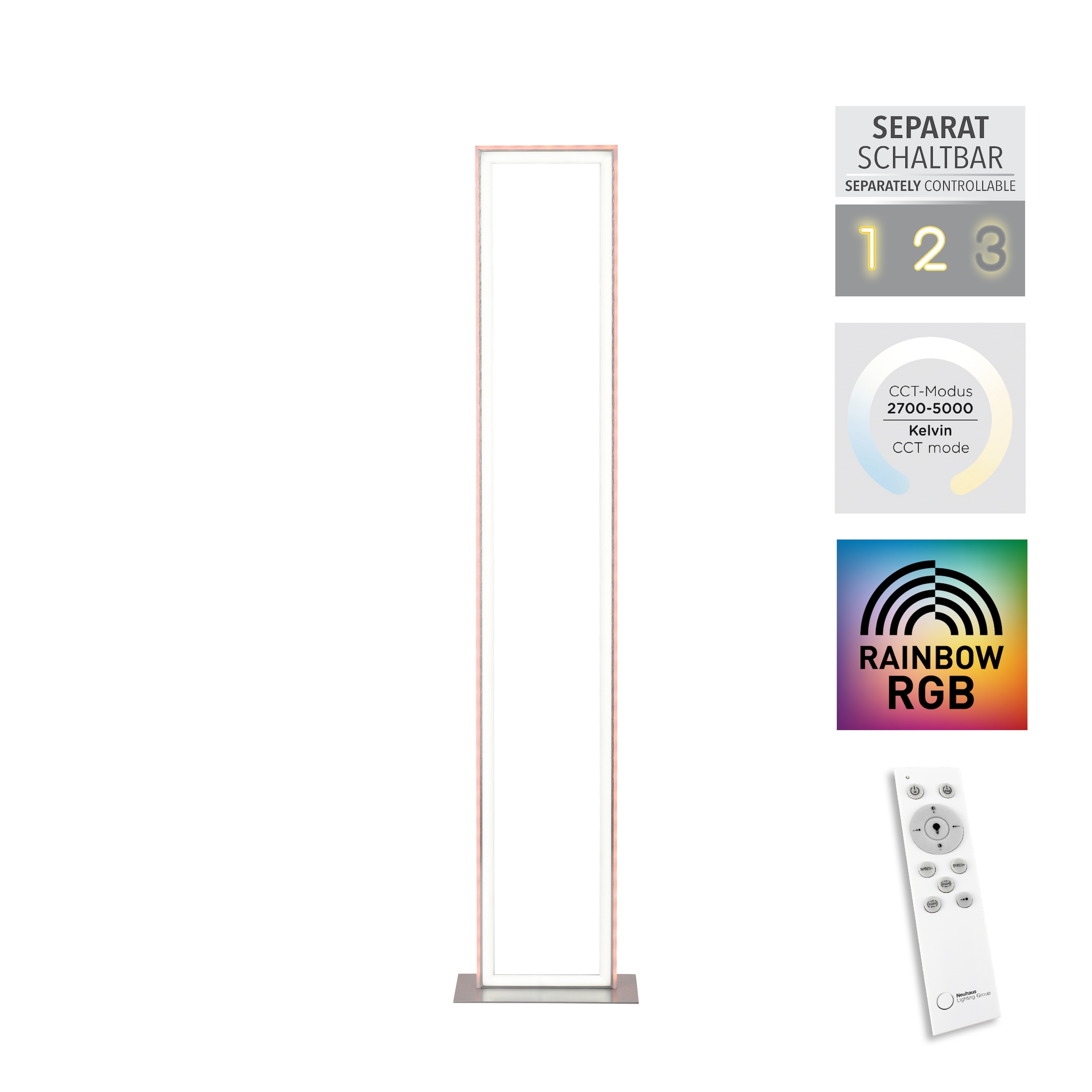 JUST LIGHT Stehlampe »FELIX60«, 2 RGB-Rainbow, - LED, inkl.,Schalter kaufen online Fernbedienung, flammig-flammig, über CCT Infrarot