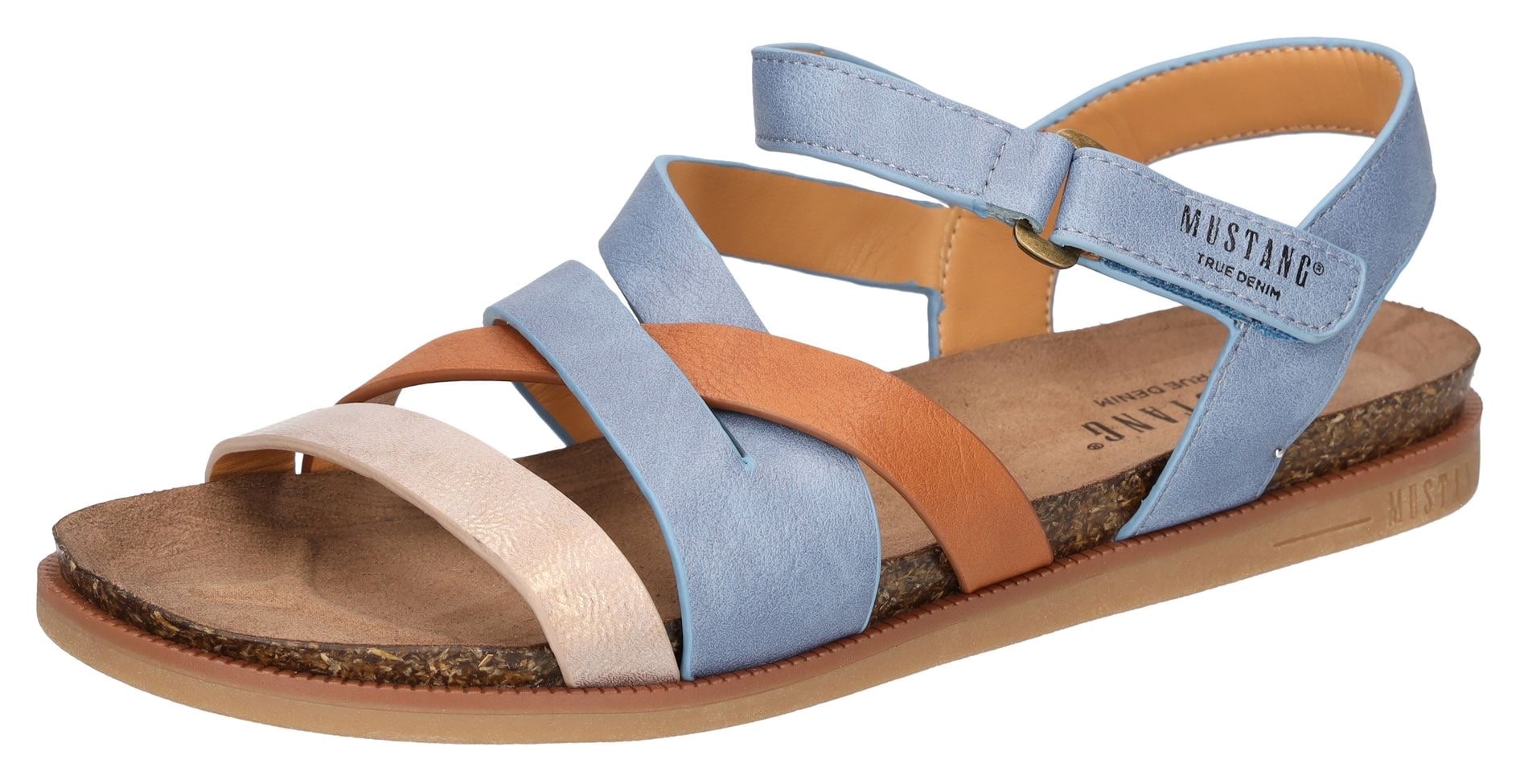 Mustang Shoes Riemchensandale, Barfußschuh, Klettschuh, Sommerschuh mit Tieffußbett