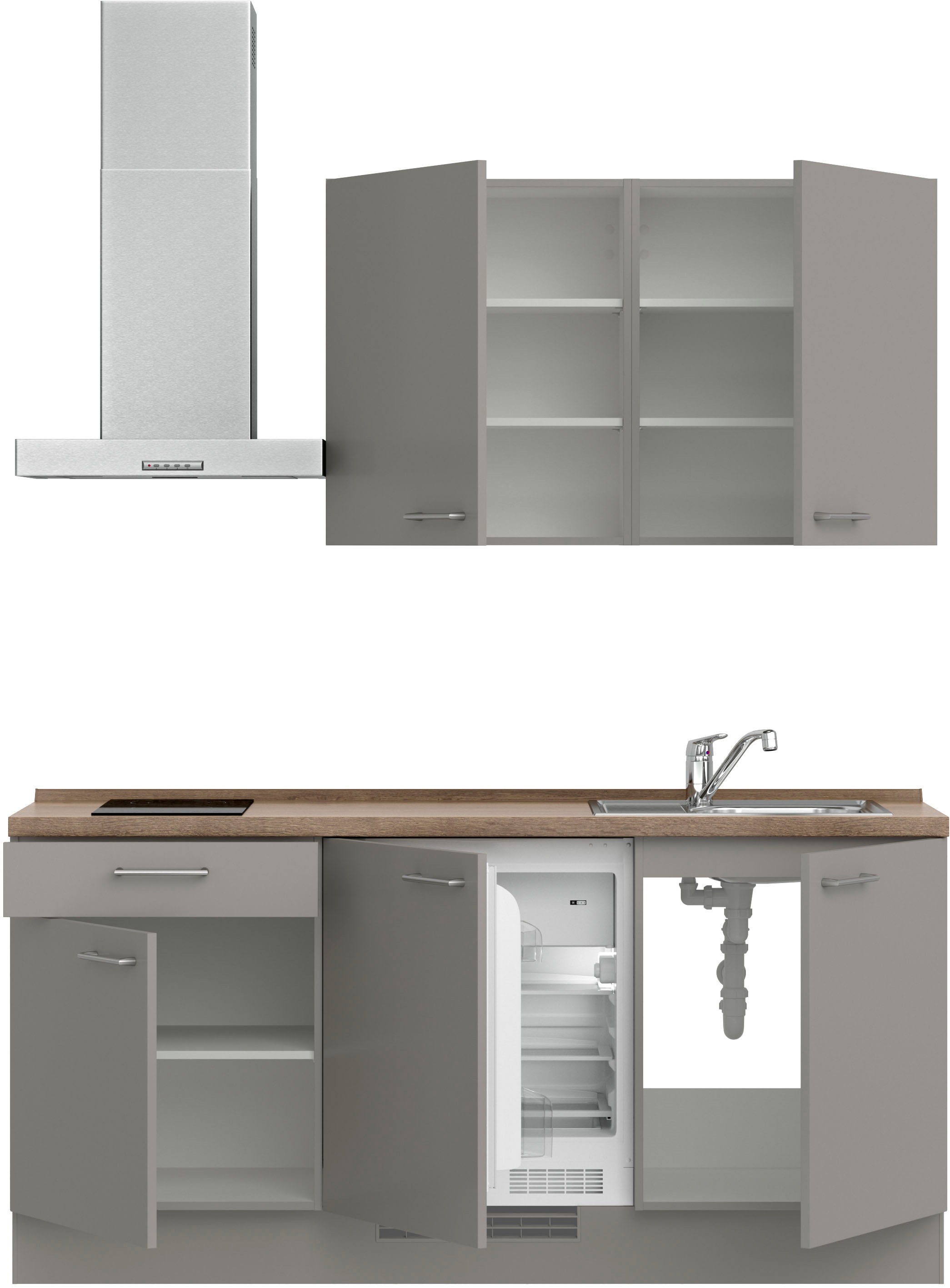 nobilia® Küchenzeile »"Laser I"«, vormontiert, Ausrichtung wählbar, Breite 180 cm, wahlw. mit E-Geräten
