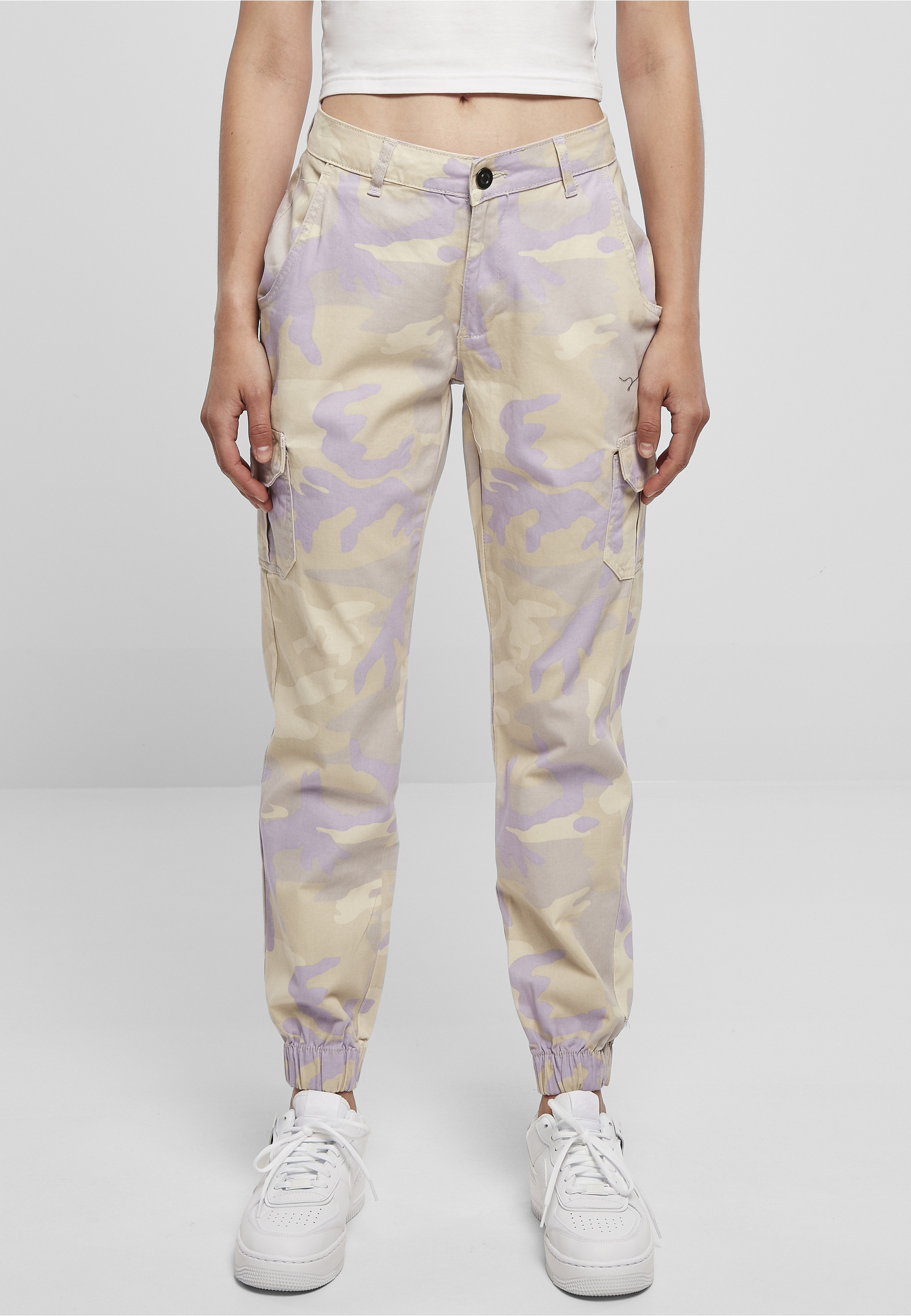 URBAN CLASSICS Cargohose »Urban Classics Damen Ladies High Waist Camo Cargo Pants«