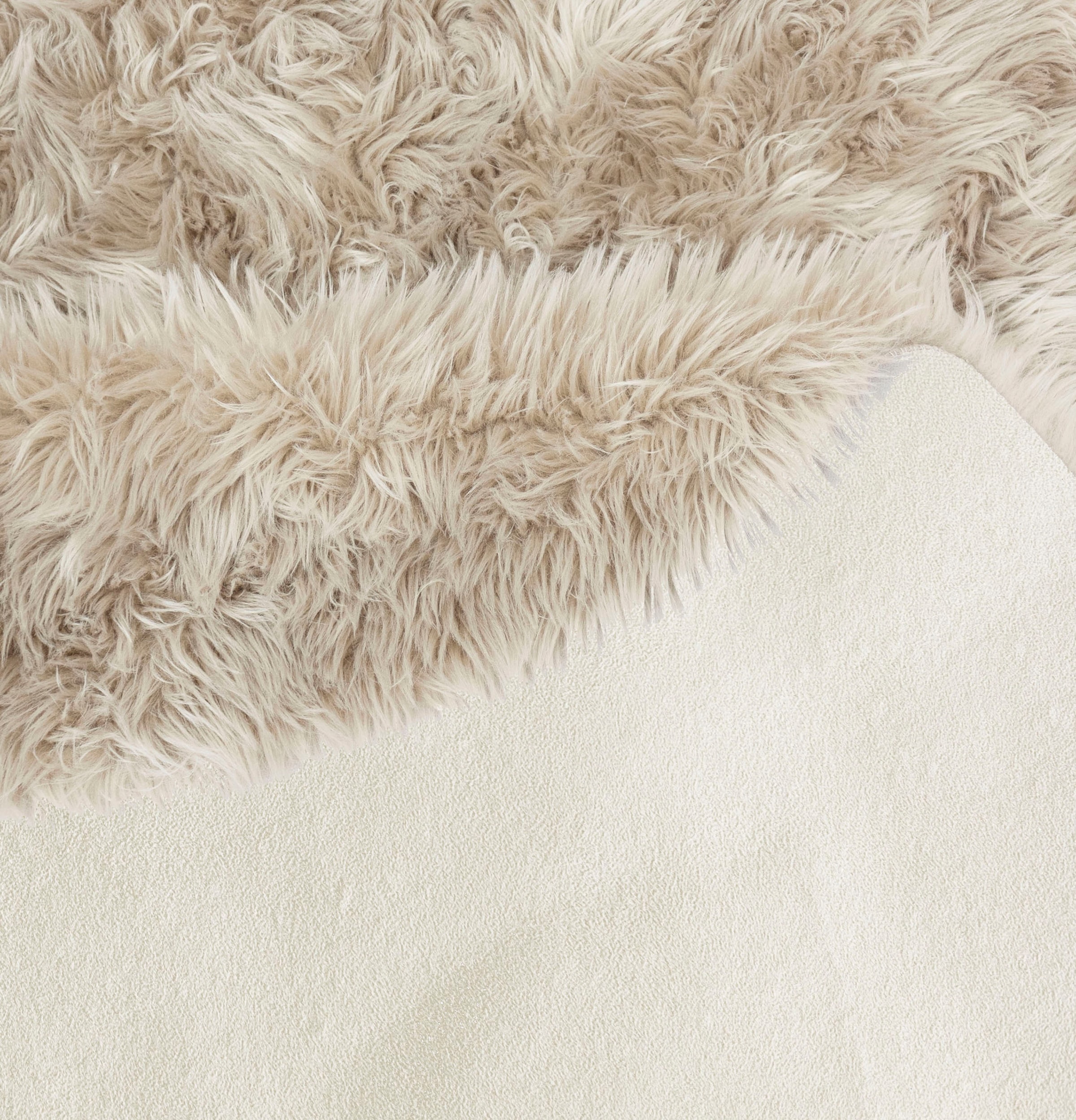 my home Fellteppich »Dena, Hochflor Teppiche«, rund, 60 mm Höhe, Kunstfell, weich, Uni-Farben, Wohnzimmer, Schlafzimmer, Esszimmer