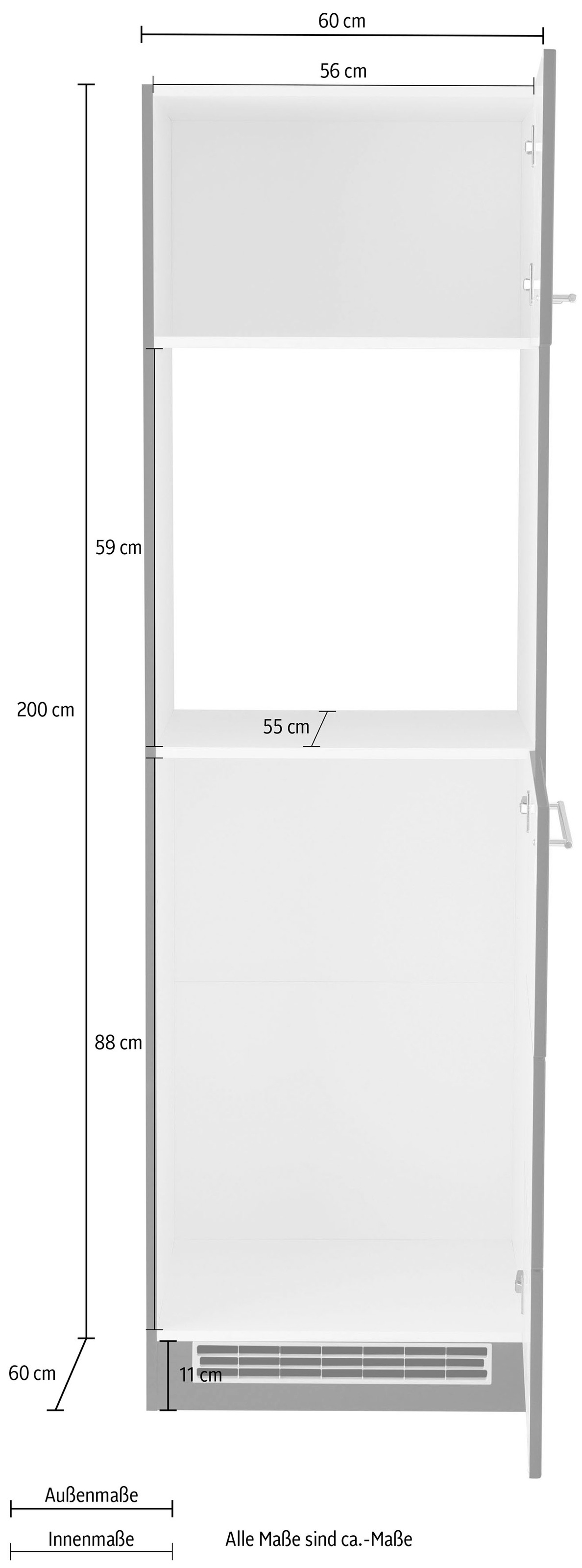 HELD MÖBEL Backofen/Kühlumbauschrank »Wien«, 60 cm breit, für autarken  Backofen und Einbaukühlschrank jetzt im %Sale