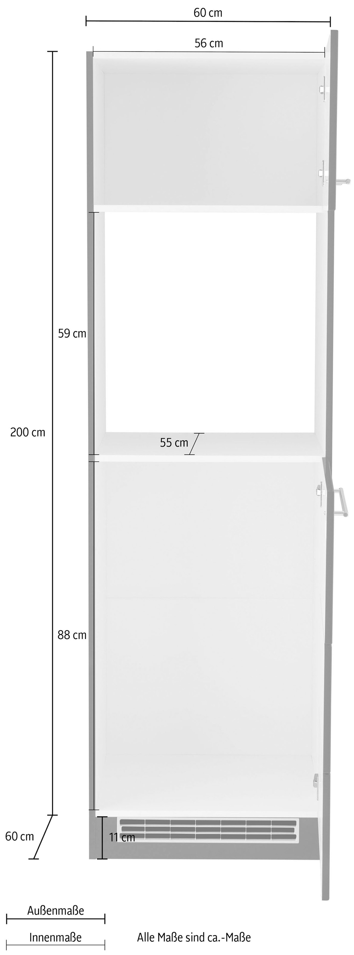 HELD MÖBEL Backofen/Kühlumbauschrank »Wien«, 60 Backofen cm %Sale jetzt für Einbaukühlschrank autarken breit, im und