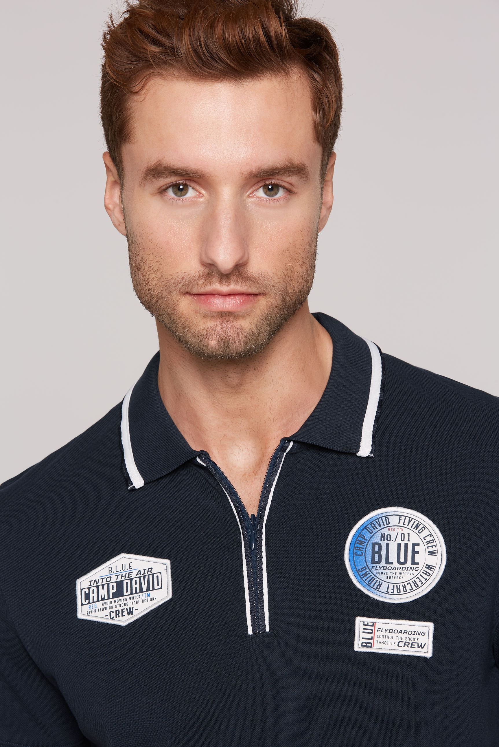 CAMP DAVID Poloshirt, mit Logo Stickerei