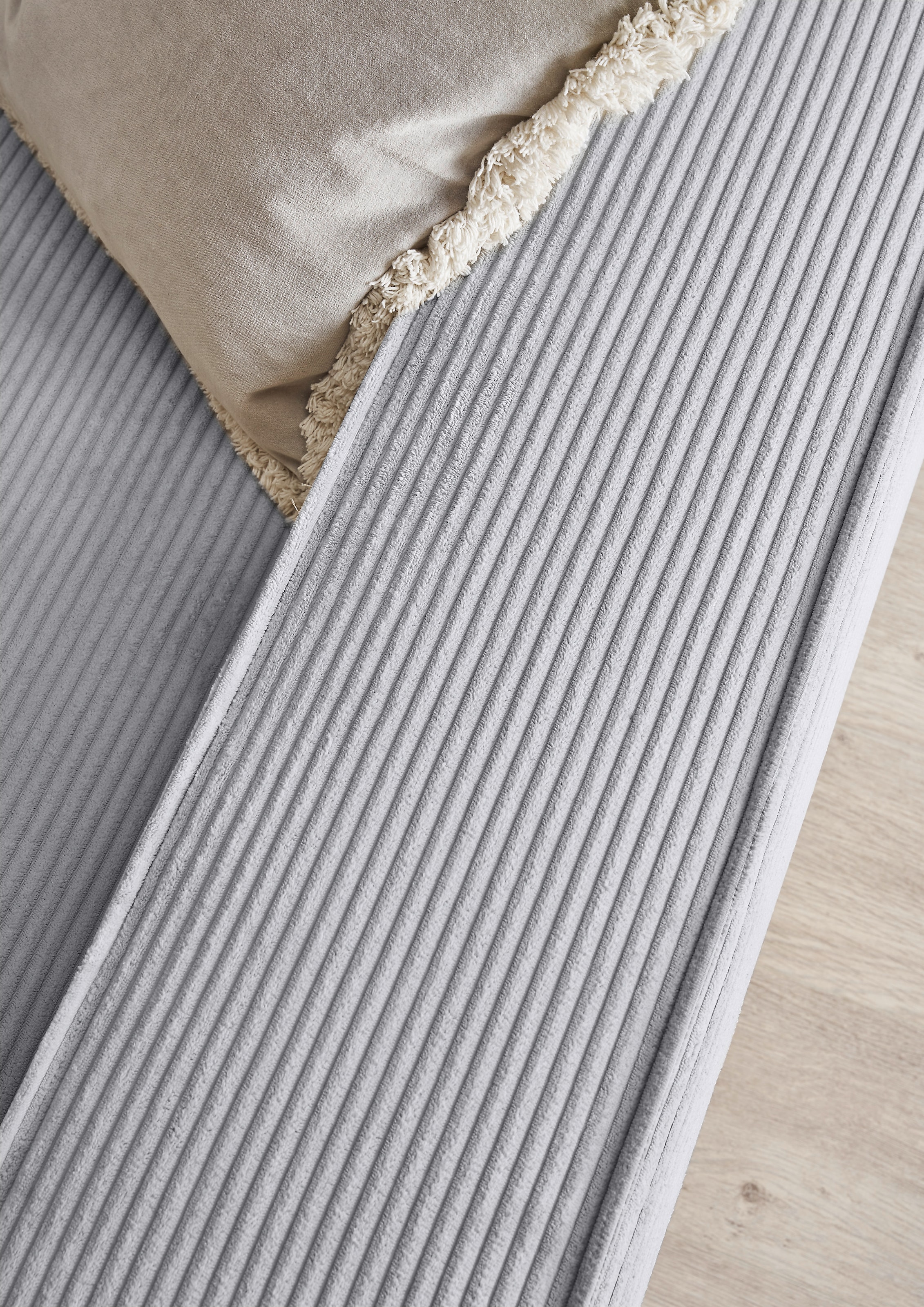 Home affaire Ecksofa »NEU: SHERWOODL XXL 284, Big-Sofa L-Form, tiefe Sitzfläche 95 cm, Cord,«, Leinenoptik, Recamiere rechts/links, auch als Schlafsofa stellbar
