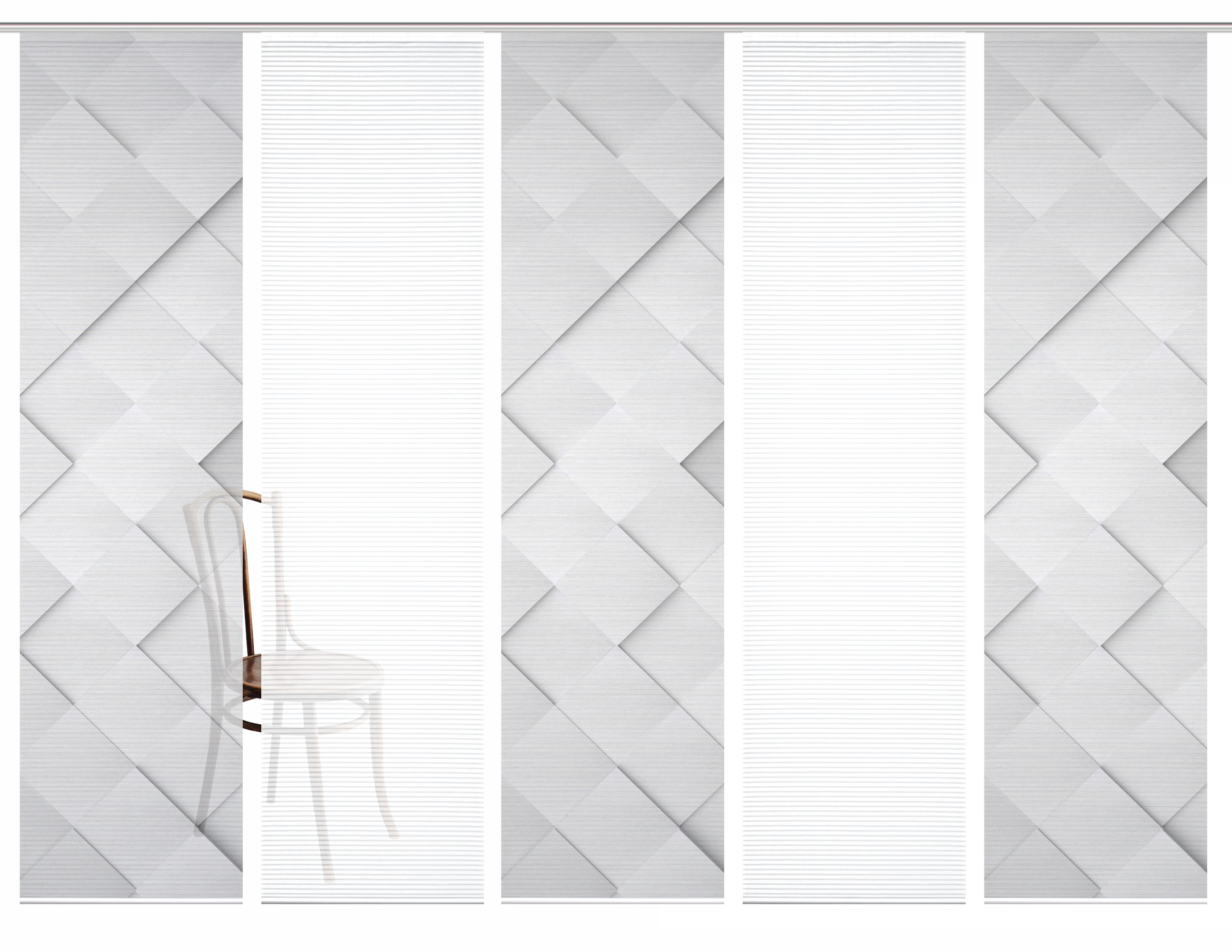 HOME in green Schiebegardine »SYLVIA« Paneelwagen 5 Stk. tlg. SET DIGITALDRUCK,BAMBUSOPTIK RECYCELT