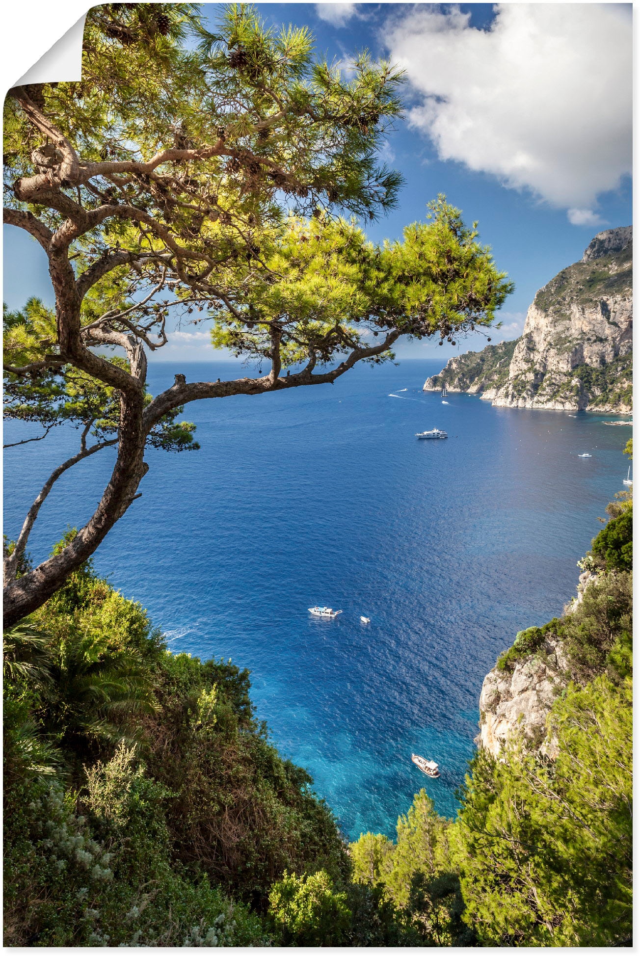 Capri, St.), de Italien«, in auf Größen Meer oder Insel (1 versch. bestellen Masullo, Wandaufkleber als Poster Artland Alubild, Wandbild Bilder, »Punta Rechnung Leinwandbild,