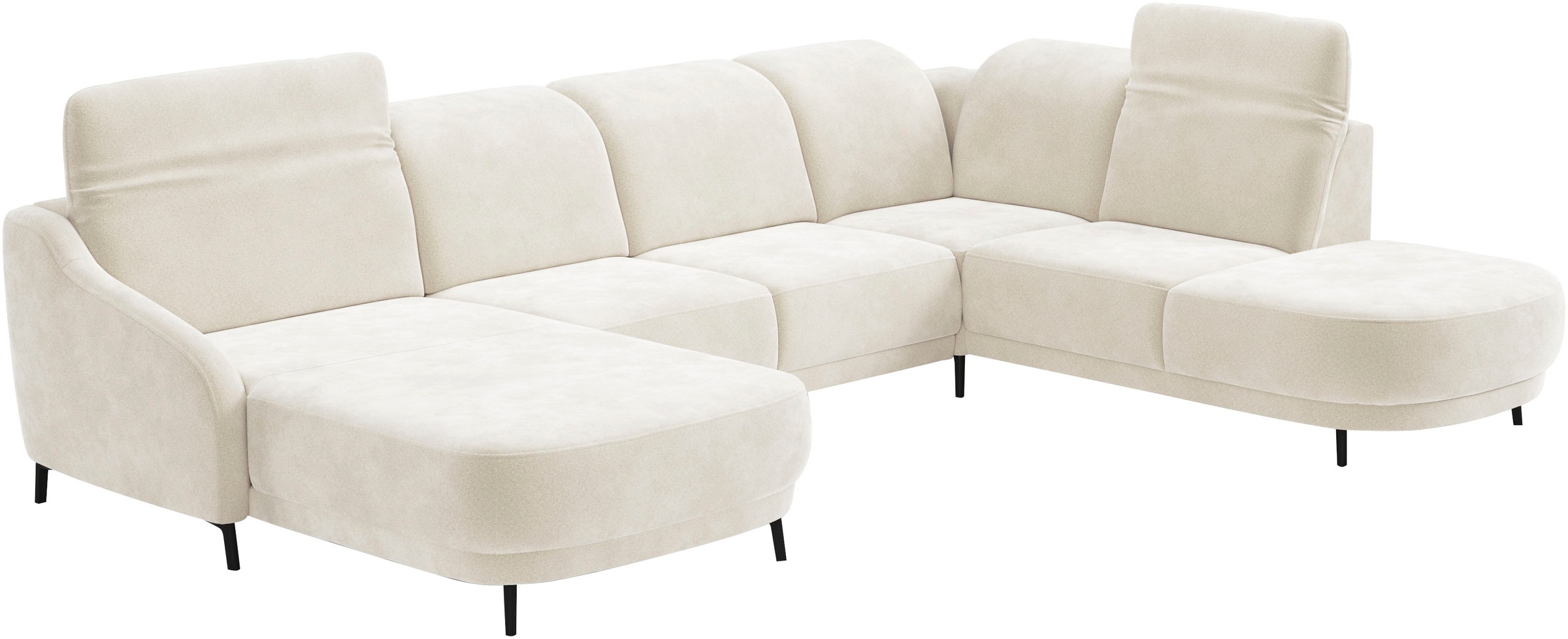 sit&more Wohnlandschaft »Blues U-Form«, inkl. Kopfteilverstellung, wahlweise mit Klapptisch und USB