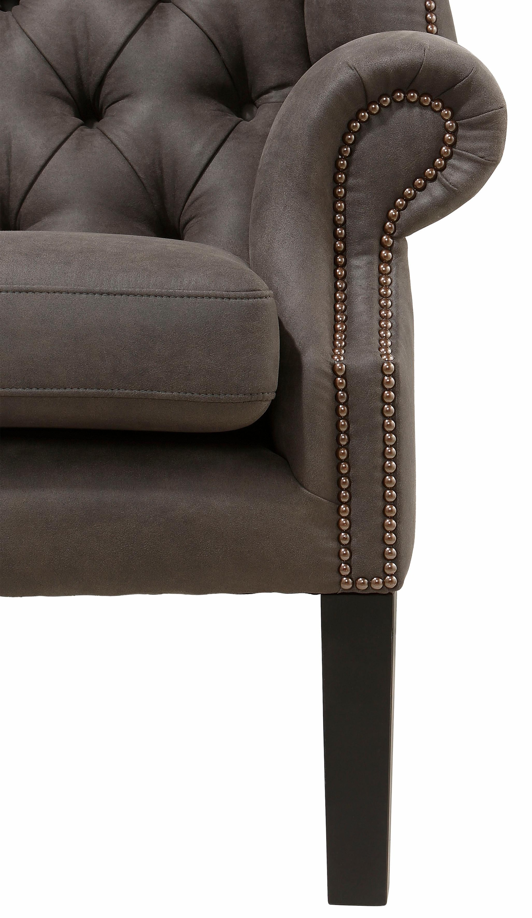 Home affaire Sessel »Bedford Ohrensessel Chesterfield« mit aufwendiger Knopfheftung und geschwungenen Armlehnen