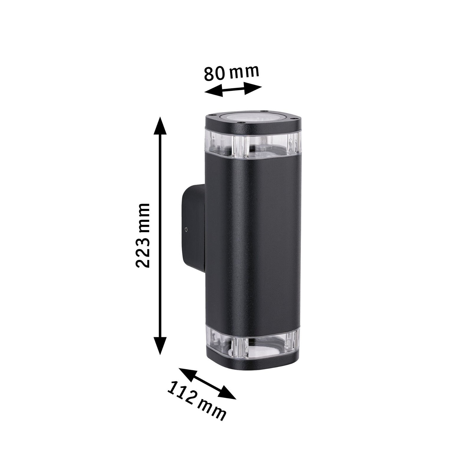 Paulmann Außen-Wandleuchte »Colum IP44 80x112mm max. 20W 230V Anthrazit Aluminium«, 2 flammig, Leuchtmittel GU10 | ohne Leuchtmittel, seewasserresistent