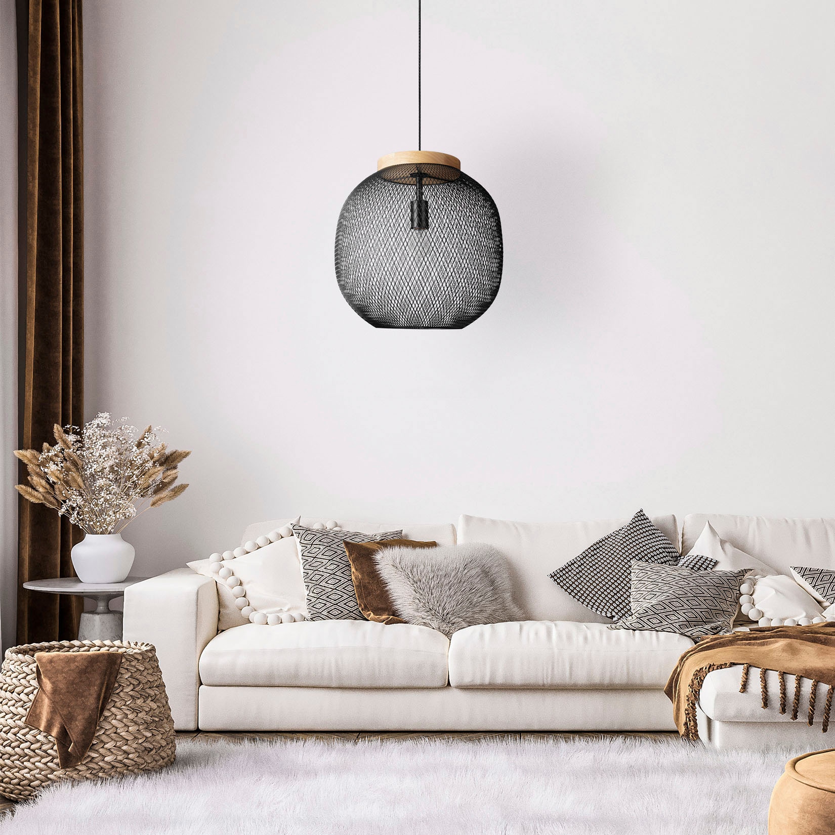 Paco Home Pendelleuchte »TRAPU«, Leuchtmittel E27 | ohne Leuchtmittel, Pendelleuchte Esstisch Metall Korb Retro Pendellampe Vintage E27