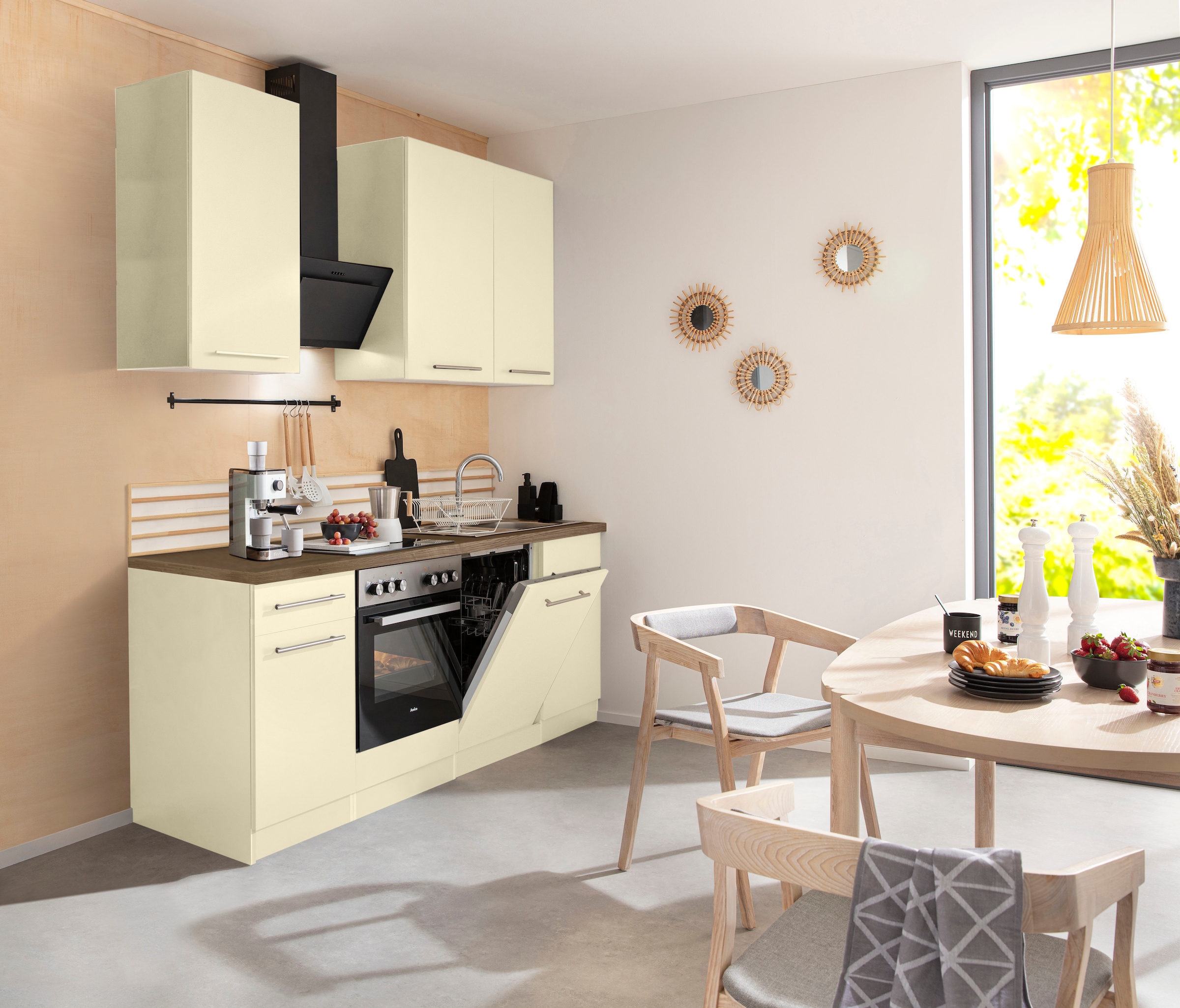 wiho Küchen Küchenzeile »Unna« mit E-Geräten, Breite 220 cm