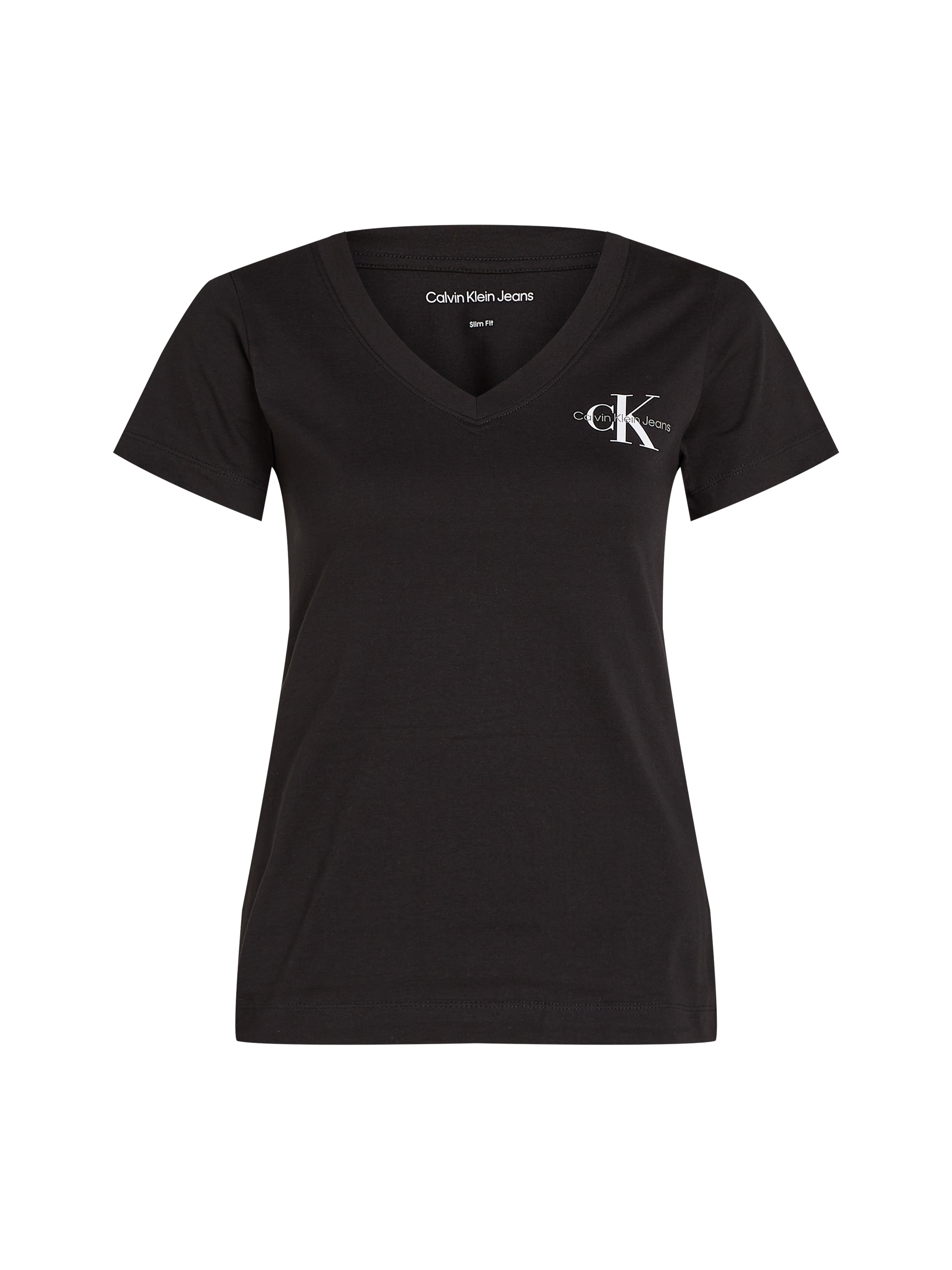 Calvin Klein Jeans T-Shirt »2-PACK MONOLOGO V-NECK TEE«, (Packung, 2er-Pack), mit Logomarkenlabel