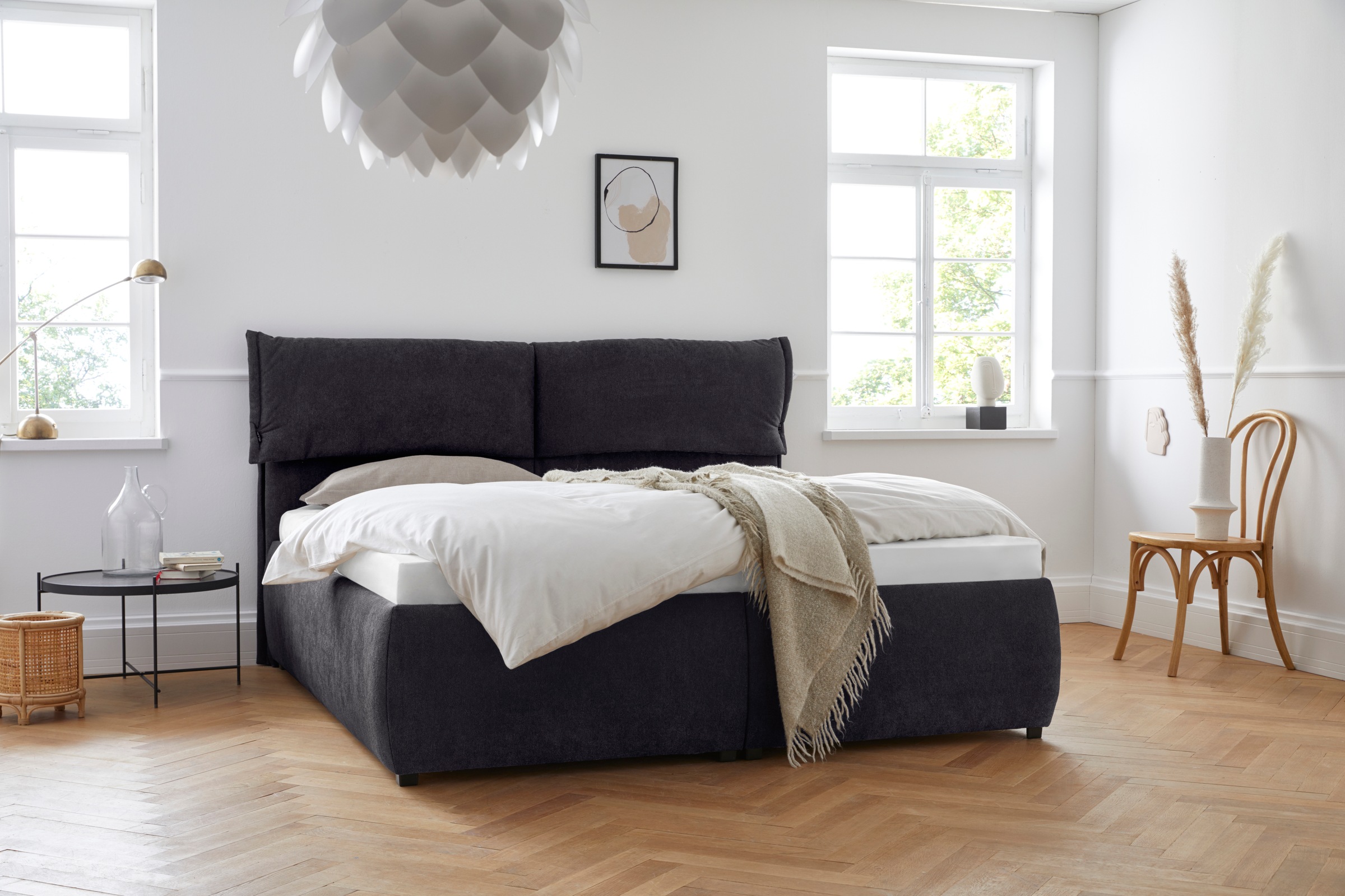 andas Polsterbett "Jenson" als Bettgestell oder mit 3 Matratzenarten und Hä günstig online kaufen