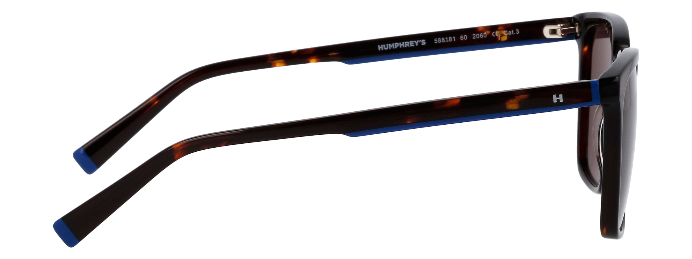 HUMPHREY´S eyewear Sonnenbrille »588181«, Form rechteckig, blauen Akzenten am Bügel, adc uv 400