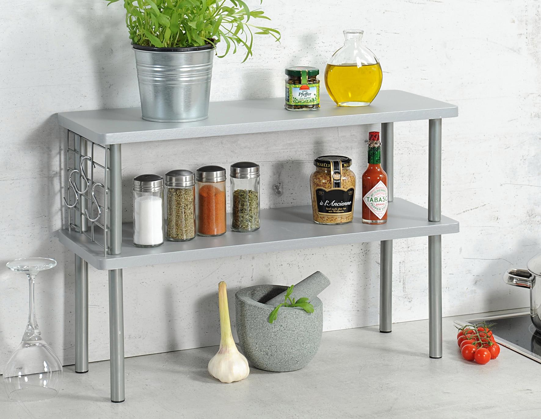 KESPER for kitchen & home Ablageregal, mit 2 Ablageböden in Farbe grau  online kaufen | Standregale