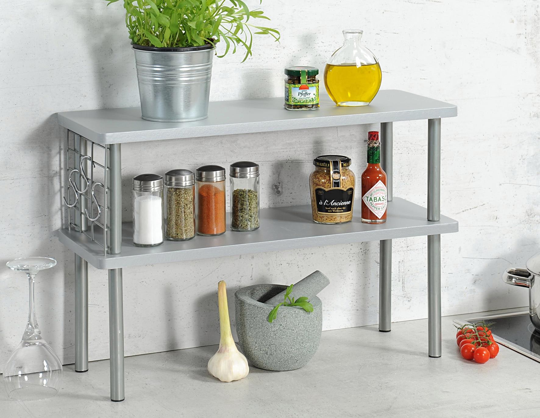 KESPER for kitchen & home Ablageregal, mit 2 Ablageböden in Farbe grau  online kaufen