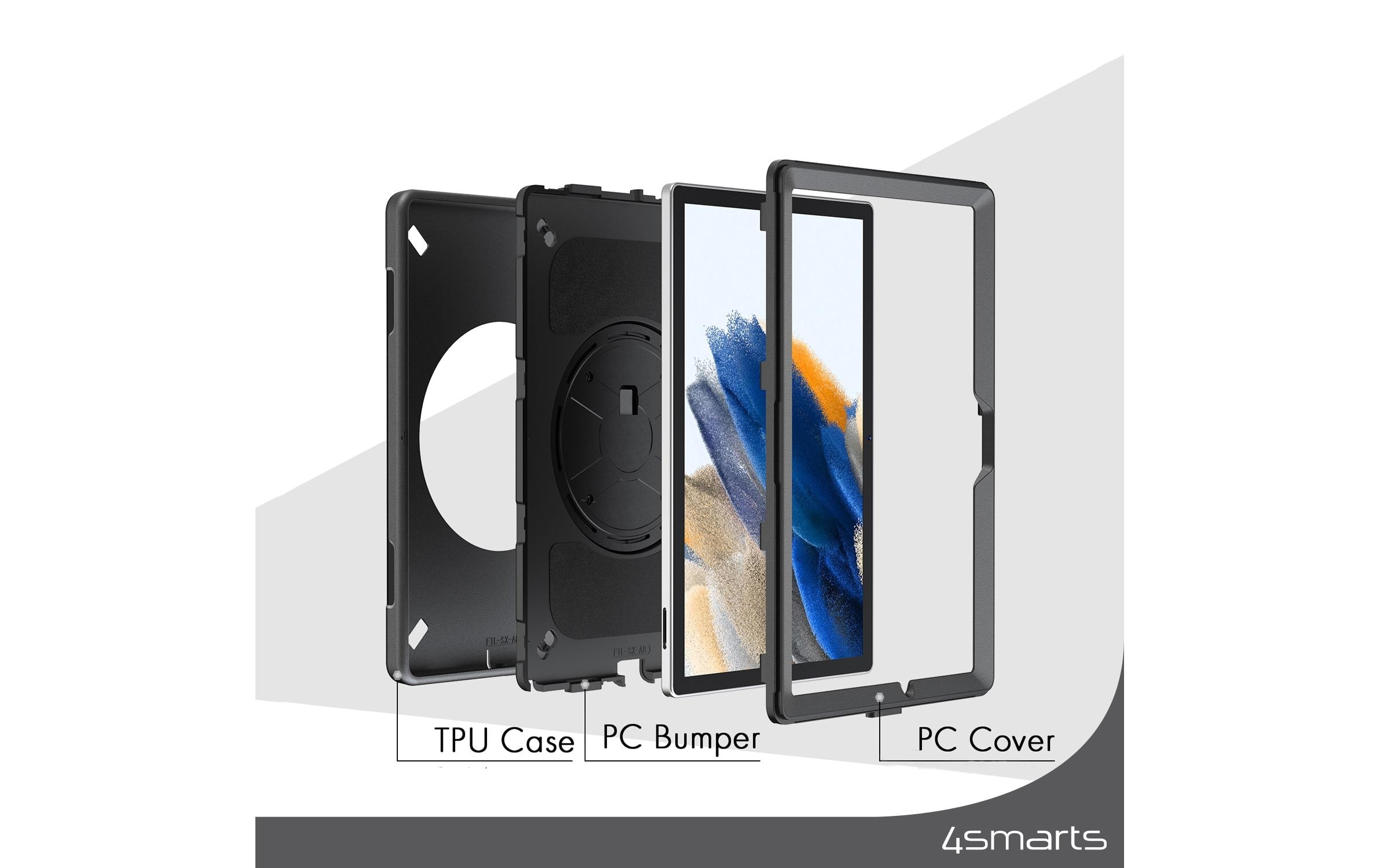 4smarts Tablet-Hülle »Back Cover Rugged GRIP Galaxy Tab A9+« Samsung Galaxy Tab A9 | Samsung Galaxy Tab A9+ 28 cm (11 Zoll)