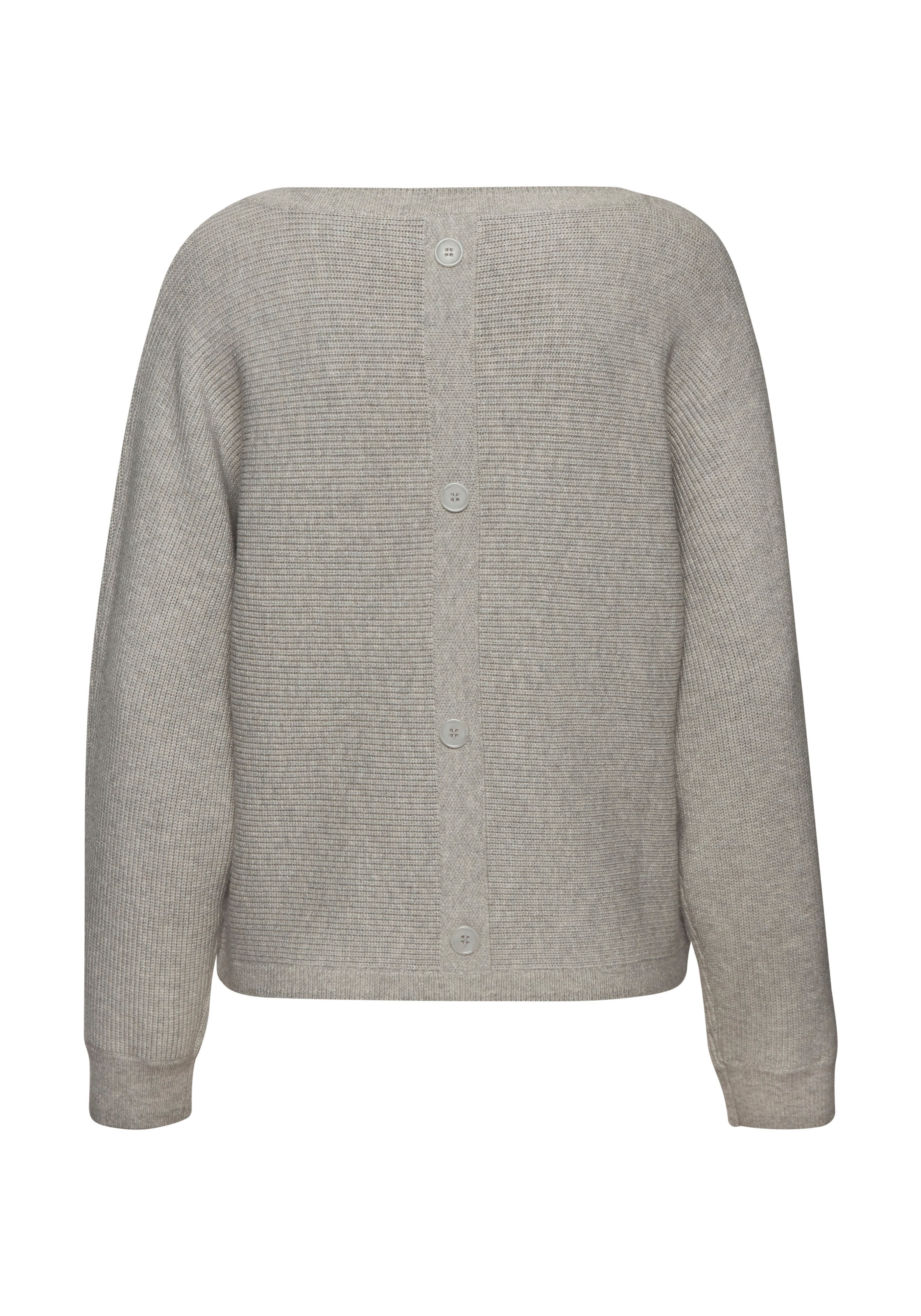 LASCANA Rundhalspullover, mit Zierknöpfen hinten, lockerer Strickpullover
