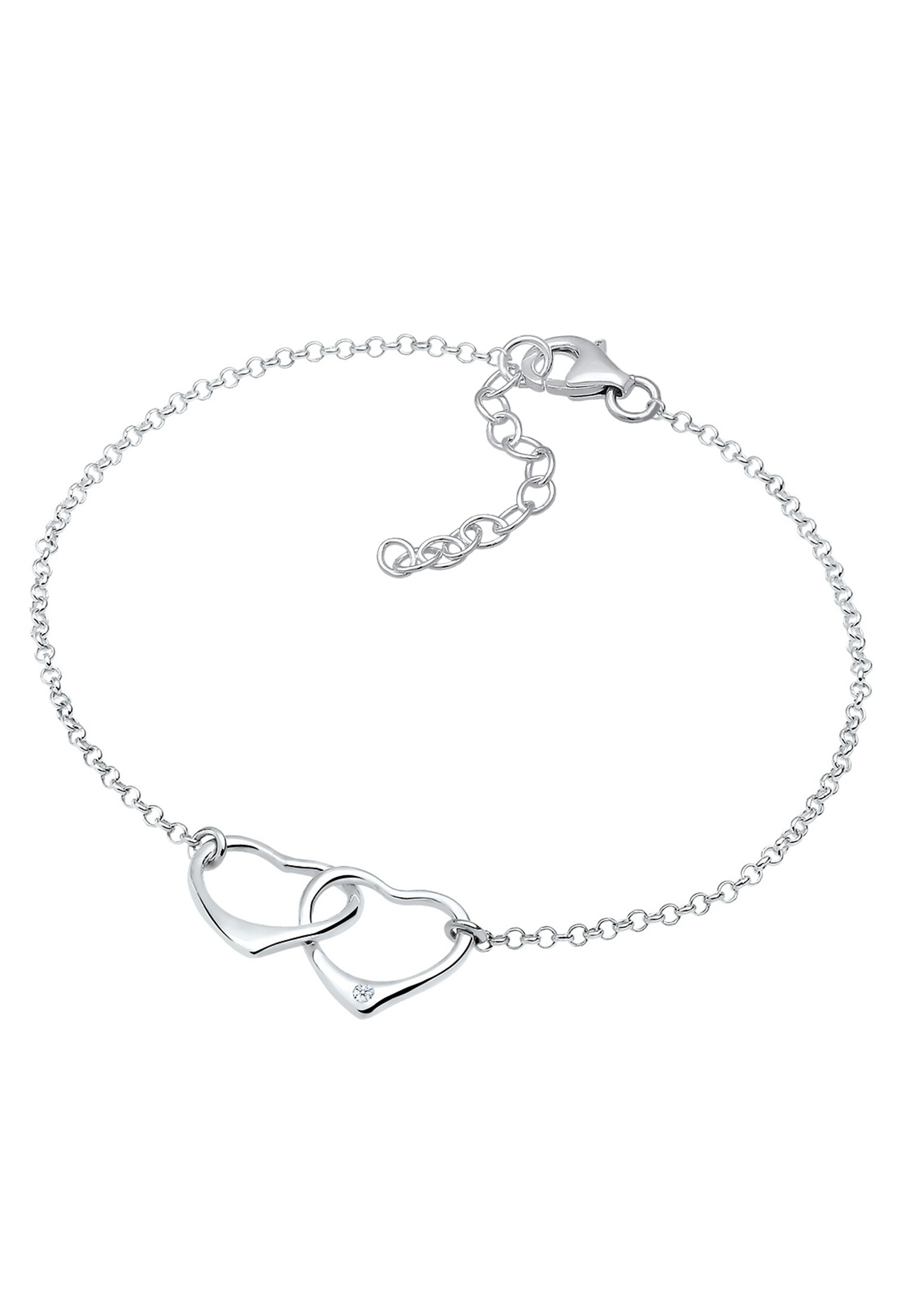 2. Bild von Elli DIAMONDS Armband »Herz Anhänger Liebe Diamant (0.015 ct.) 925 Silber«