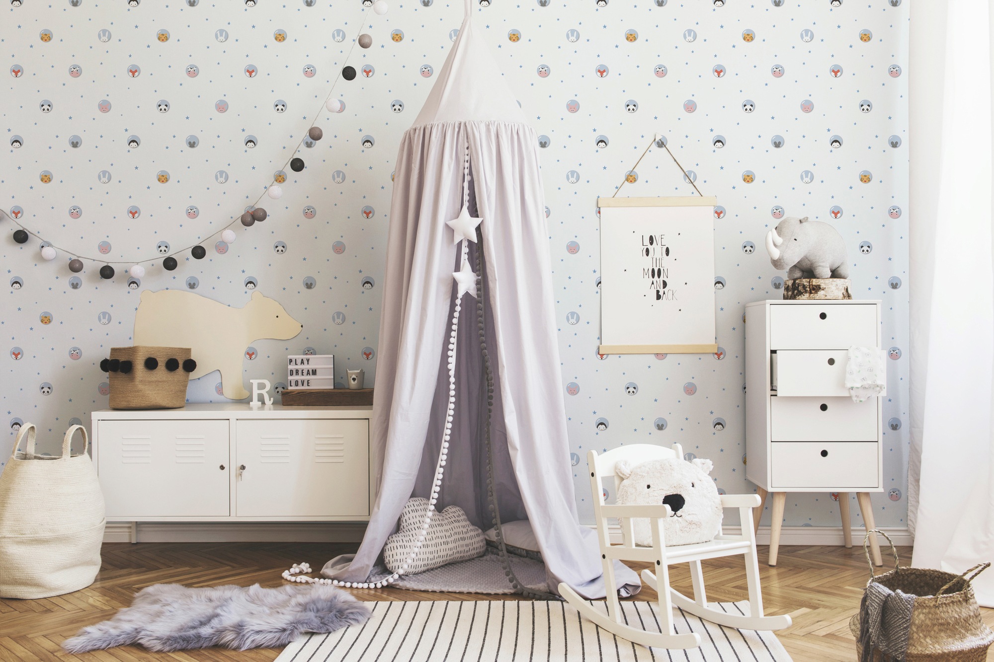 A.S. Création Vliestapete »Little Love«, Motiv-abstrakt-naturalistisch, Kindertapete Tapete Tier Tapeten Kinderzimmer Schlafzimmer Design Büro