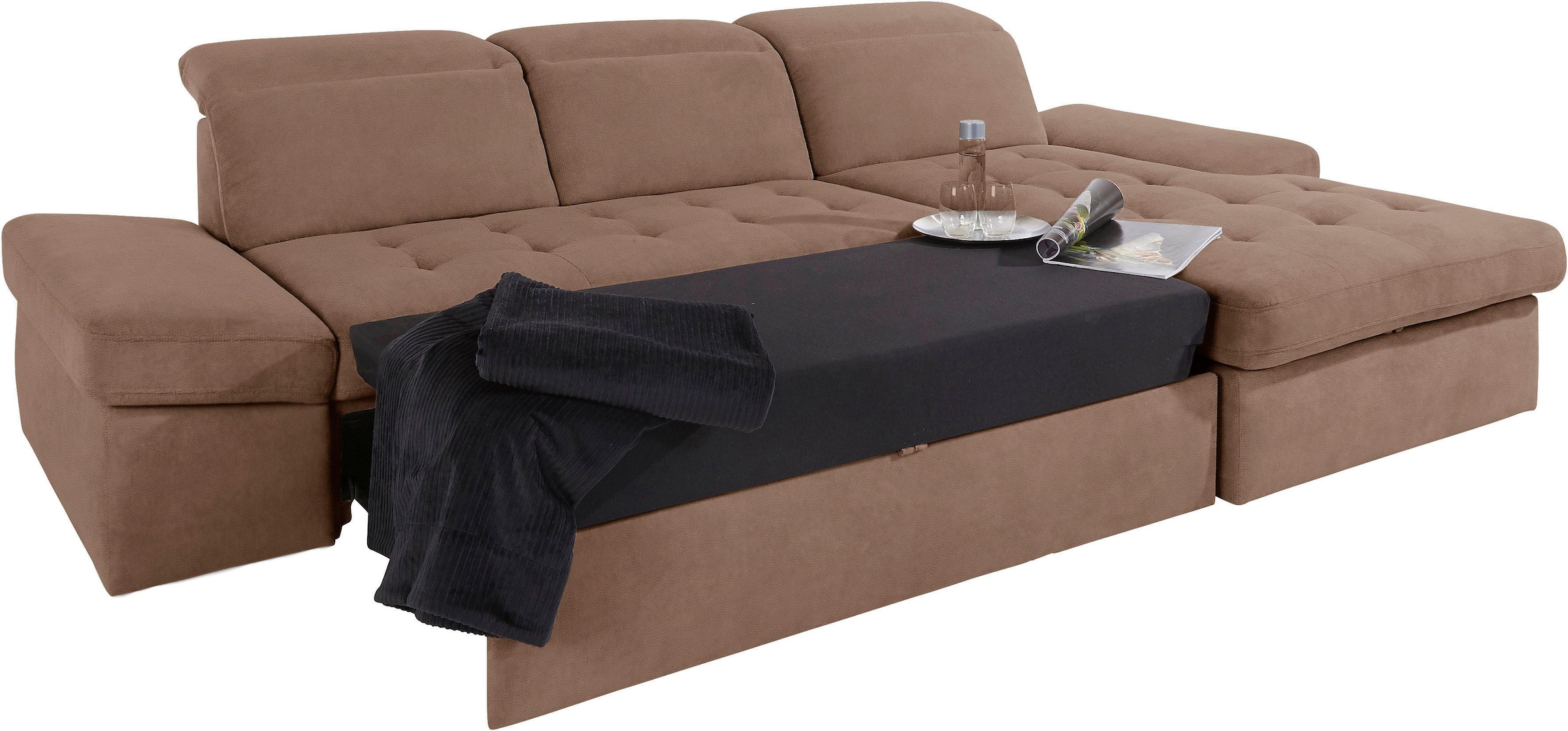 sit&more Ecksofa »Stardust L-Form«, wahlweise mit Bettfunktion und Bettkasten