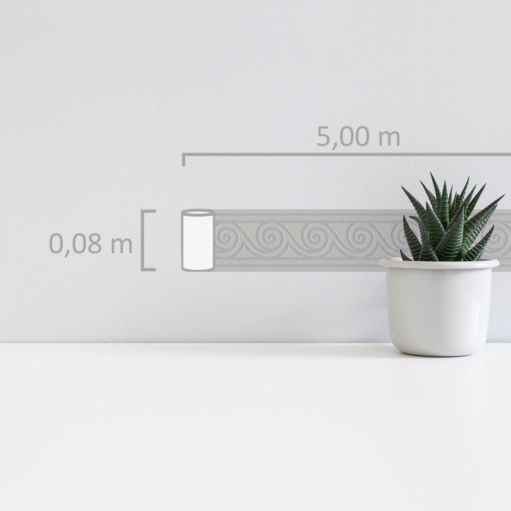 A.S. Création Bordüre »Only Borders 11«, Streifen-glänzend-abstrakt, Tapete Bordüre Wellen Borte Wohnzimmer Schlafzimmer Küche Flur Design