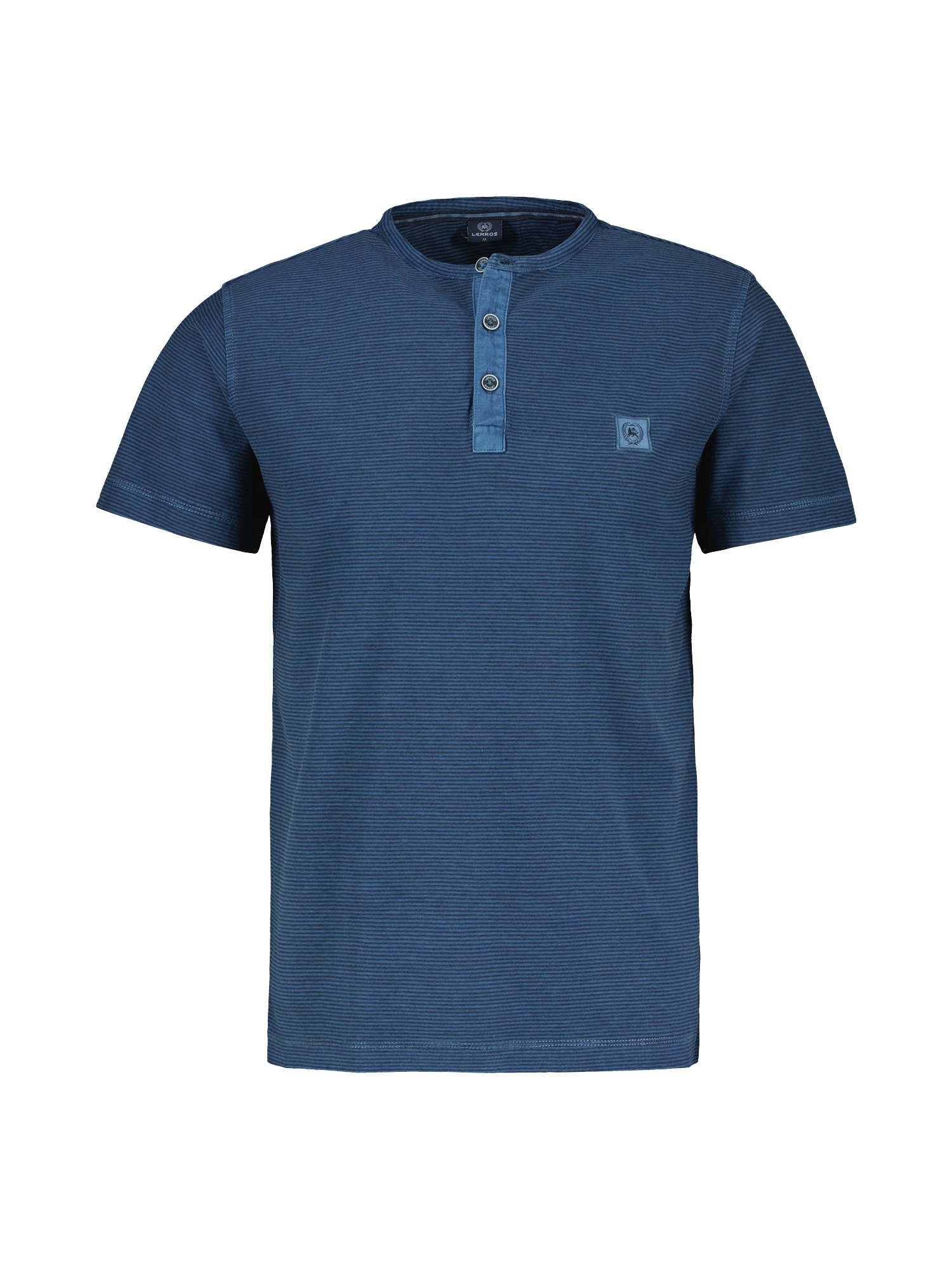 LERROS Henleyshirt »Serafino mit abgesetzter Knopfleiste« STORM BLUE 4XL 4XL Henleyshirt, kurzarm