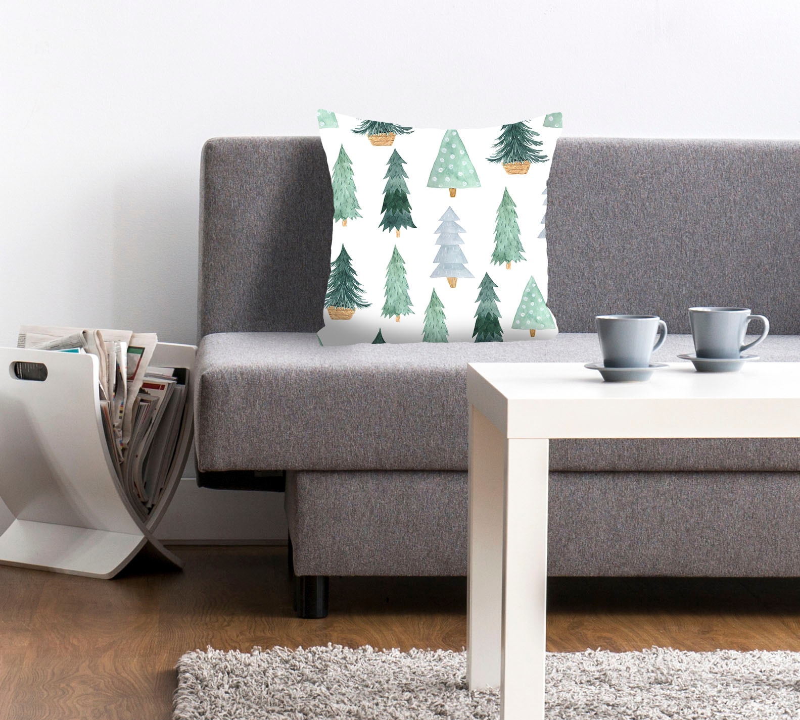 queence Dekokissen »Janosch«, Kissenhülle,Tannenbäume,Waldmotiv,Natur,Winterlich,Weihnachtsmotiv