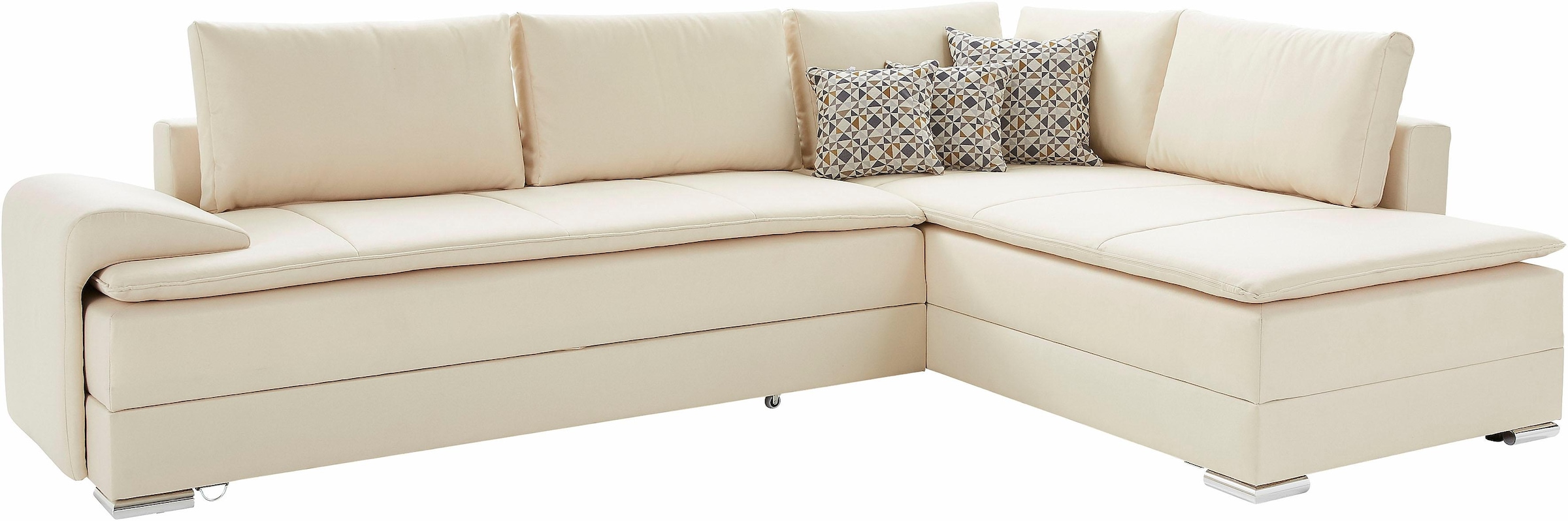 INOSIGN Ecksofa »Boxspringbett Night & Day L-Form mit Dauer-Schlaffunktion mit Armlehne«, mit Boxspring-Bettfunktion 180x200 cm und Bettkasten, Dauerschläfer!