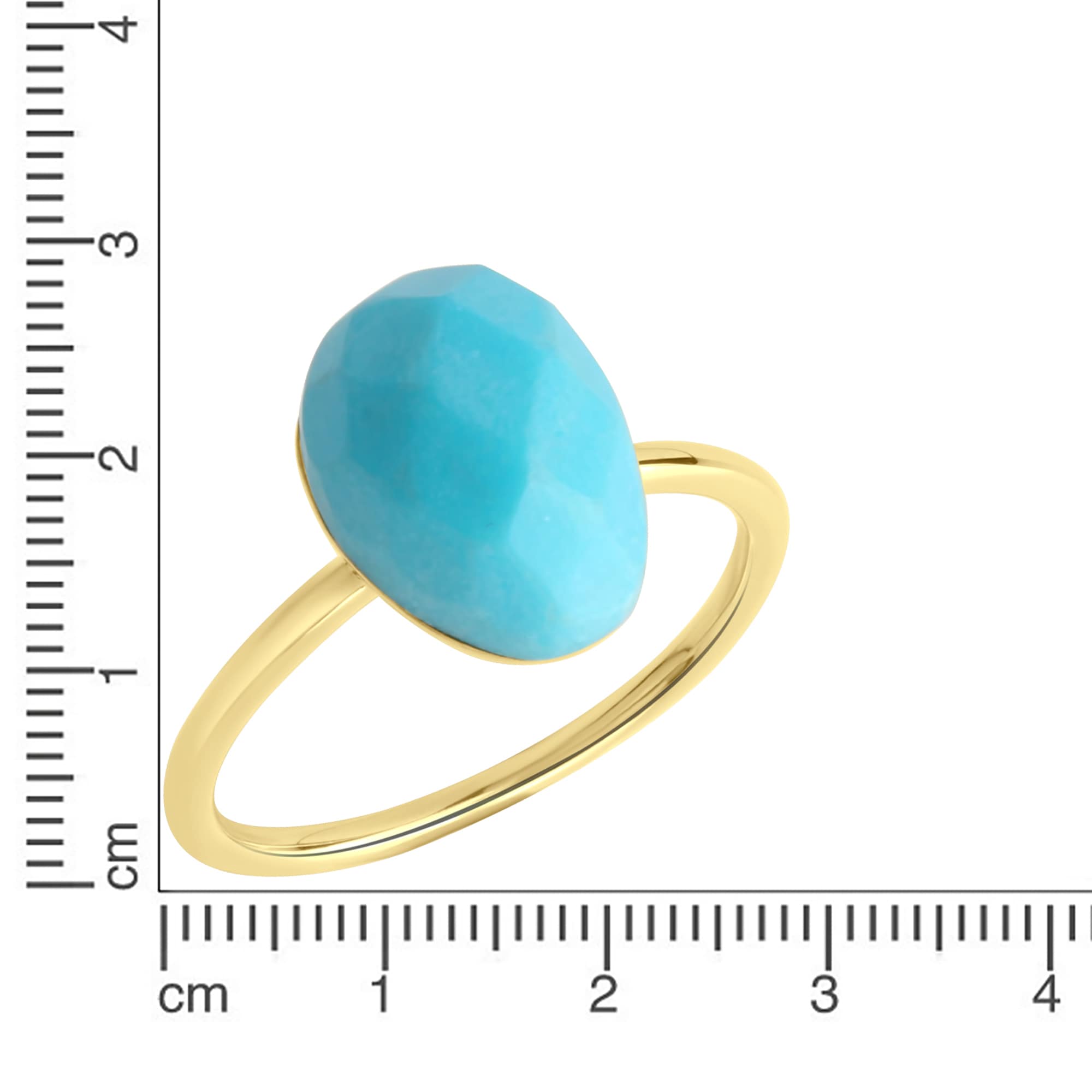 Jamelli Fingerring »Silber 925 vergoldet mit Türkis (beh.) 9x12mm«