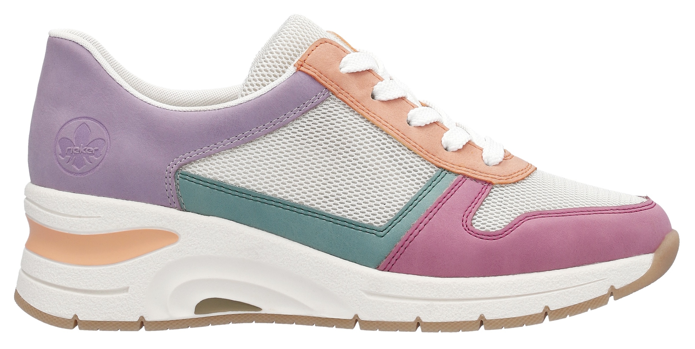 Rieker Wedgesneaker »vegan«, herausnehmbarer Soft-Einlage, Freizeitschuh, Halbschuh, Schnürschuh