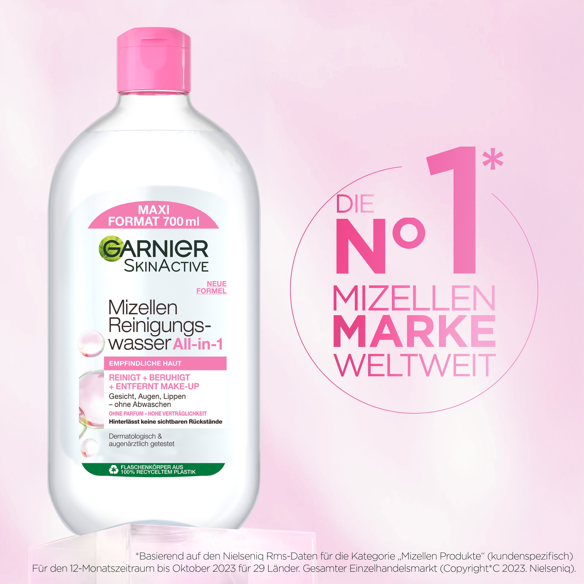 GARNIER Gesichtswasser »SKIN ACTIVE MIZELLEN REINIGUNGSWASSER ALL-IN-1« mit Mizellen-Technologie, parfümfrei