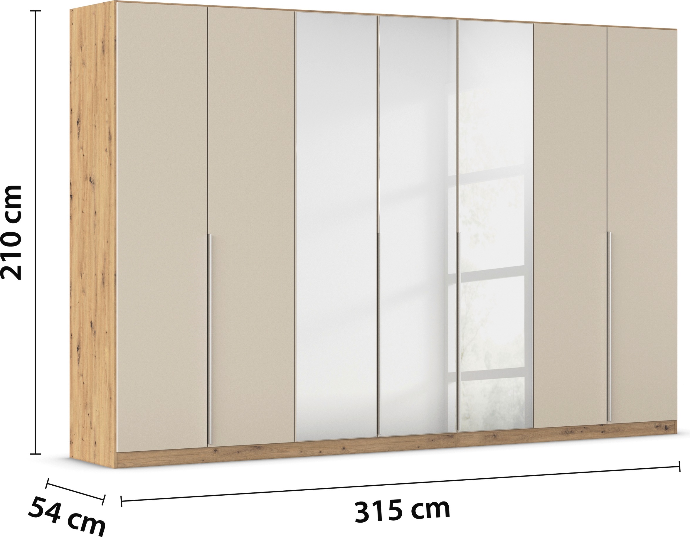 rauch Drehtürenschrank »Kleiderschrank Schrank Garderobe AGORDO mit Dekor- oder Hochglanzfront«, (in zwei Griff-Farben), durchdachte Innenausstattung, in 6 Breiten und 2 Höhen MADE IN GERMANY
