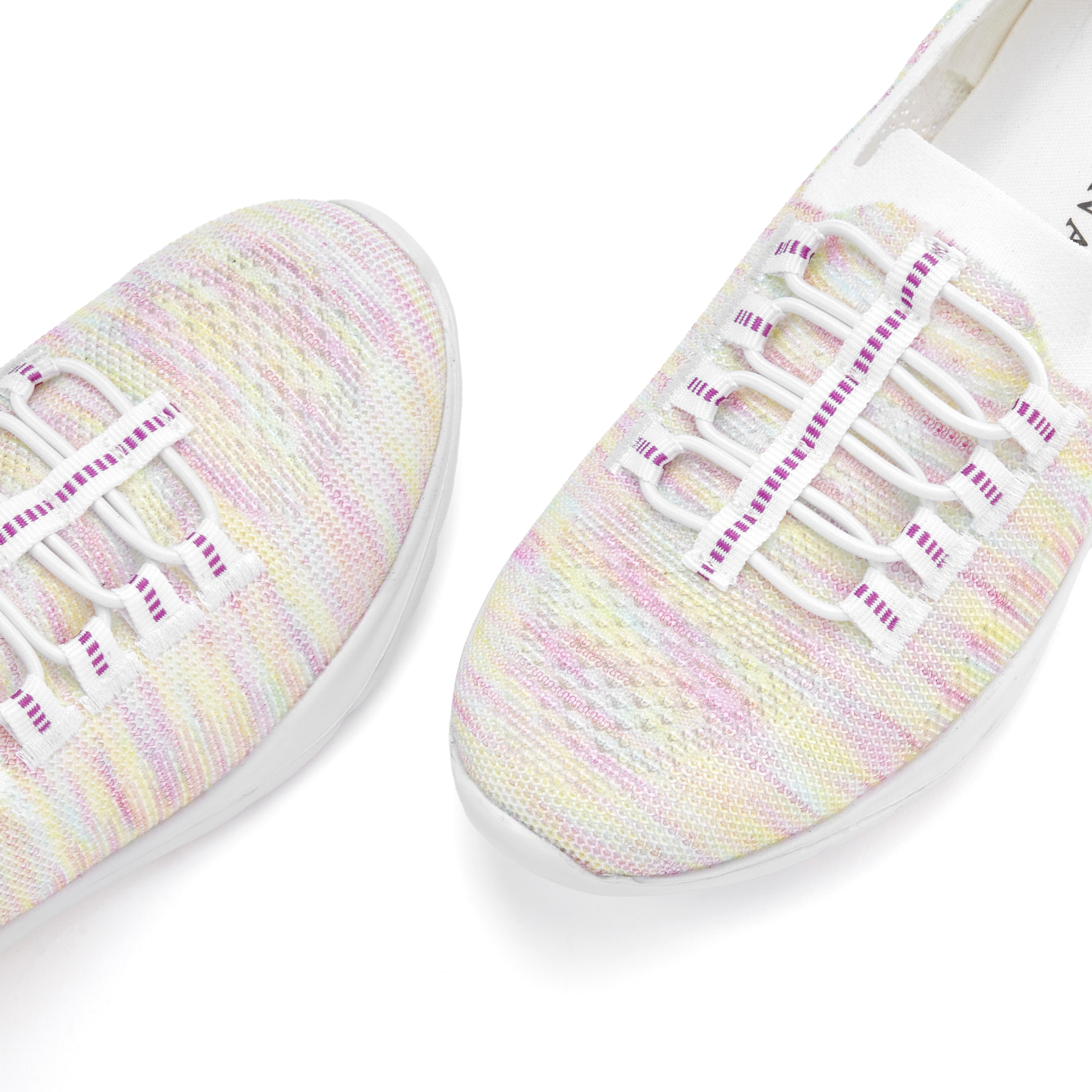 LASCANA Sneaker »Slipper, Halbschuh, leichtes Meshmaterial«, zum Reinschlüpfen mit elastischen Schnürbändern VEGAN