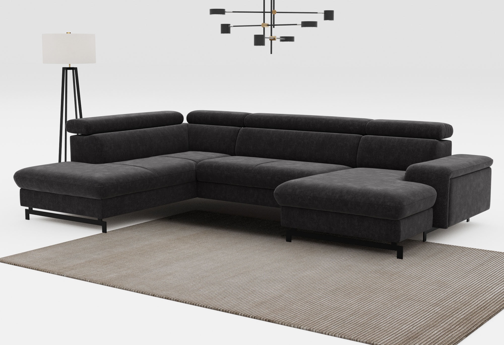 COTTA Wohnlandschaft "Emma U-Form" mit Kopfteilverstellung, wahlweise mit B günstig online kaufen