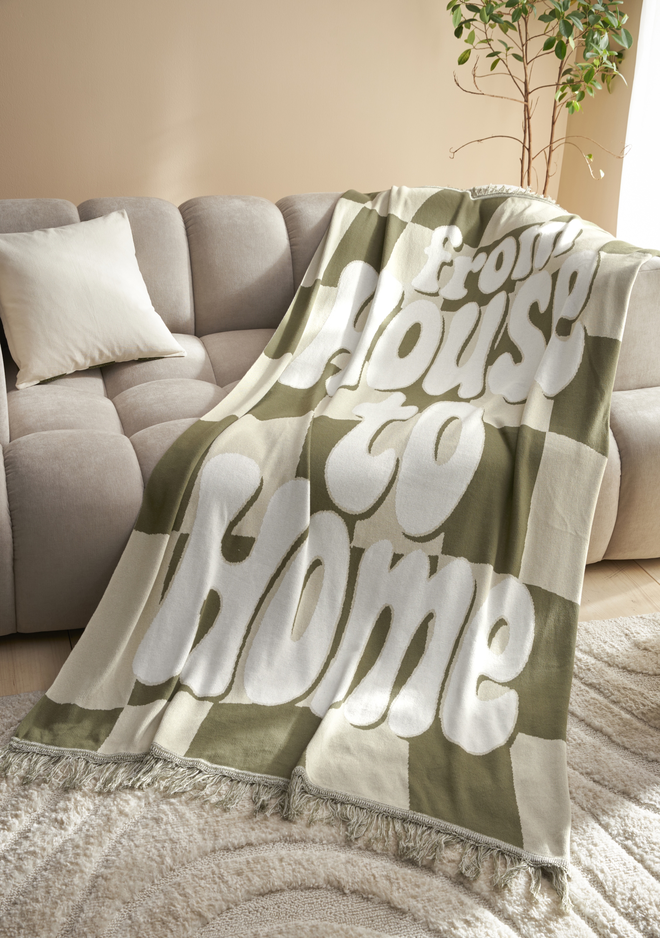 homsy by Ana Johnson Wohndecke »Snugsy« Pflegeleicht, 100% Baumwolle, Edles Design, 200x150 cm