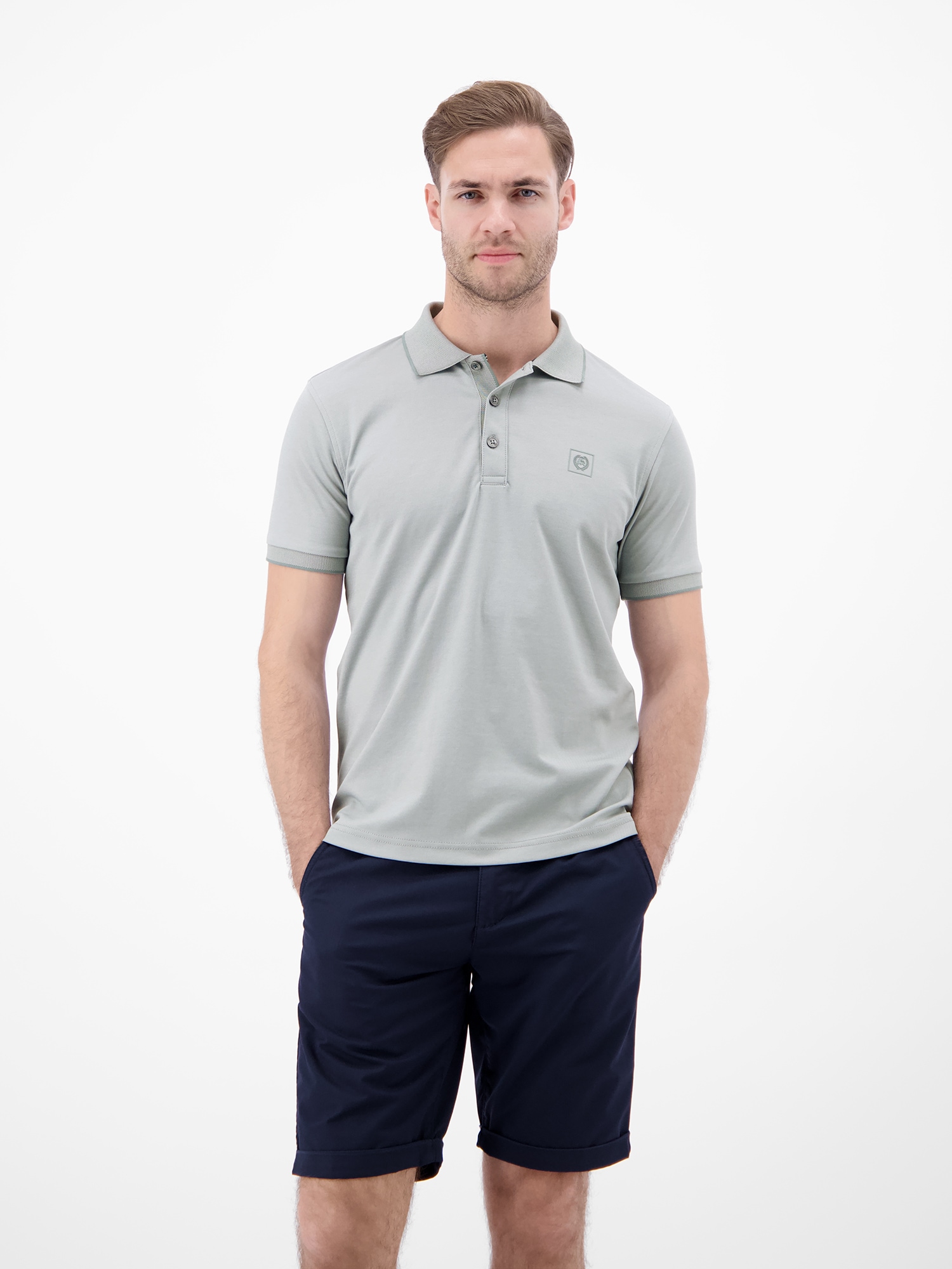 LERROS Poloshirt »Unifarbenes Poloshirt in Piqué-Qualität« Herren Polo Kurzarm, Kragen mit Knopfleiste, Pflegeleicht, Einfarbig