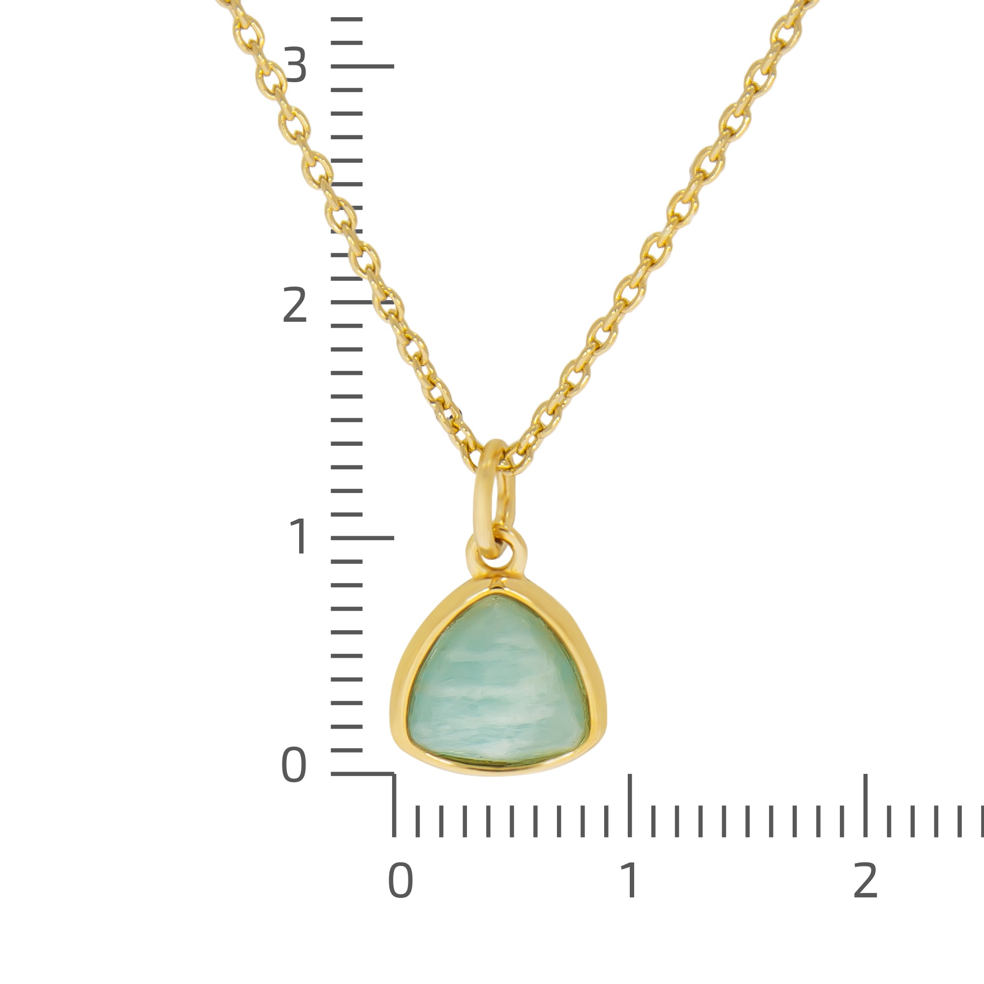 Zeeme Kette mit Anhänger »Silber 925 vergoldet 45/42cm lang mit Amazonit«