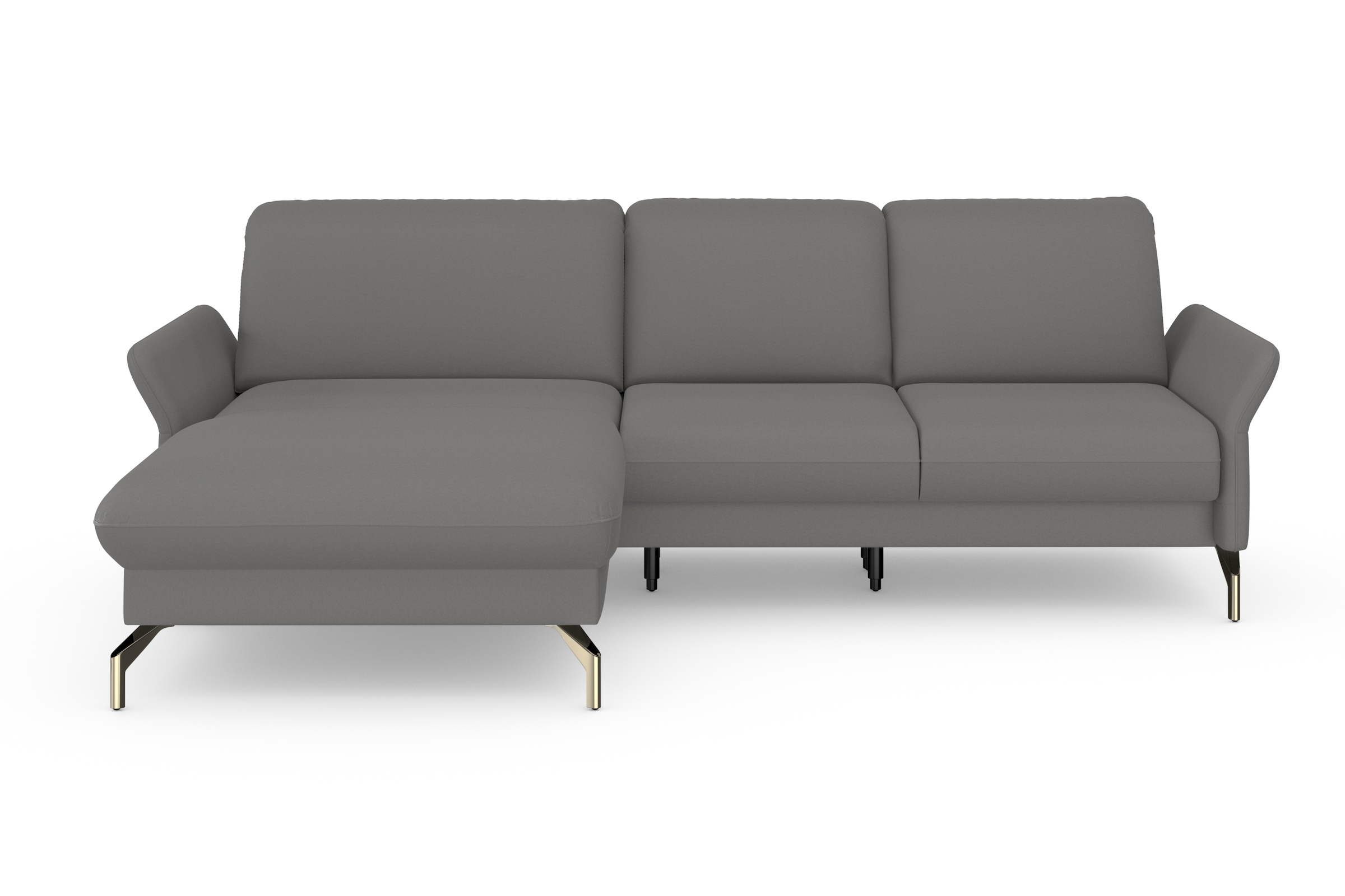 sit&more Ecksofa »Fashion L-Form«, wahlweise mit Kopfteilverstellung, Vorziehsitz, motorisch, Nickelfüße