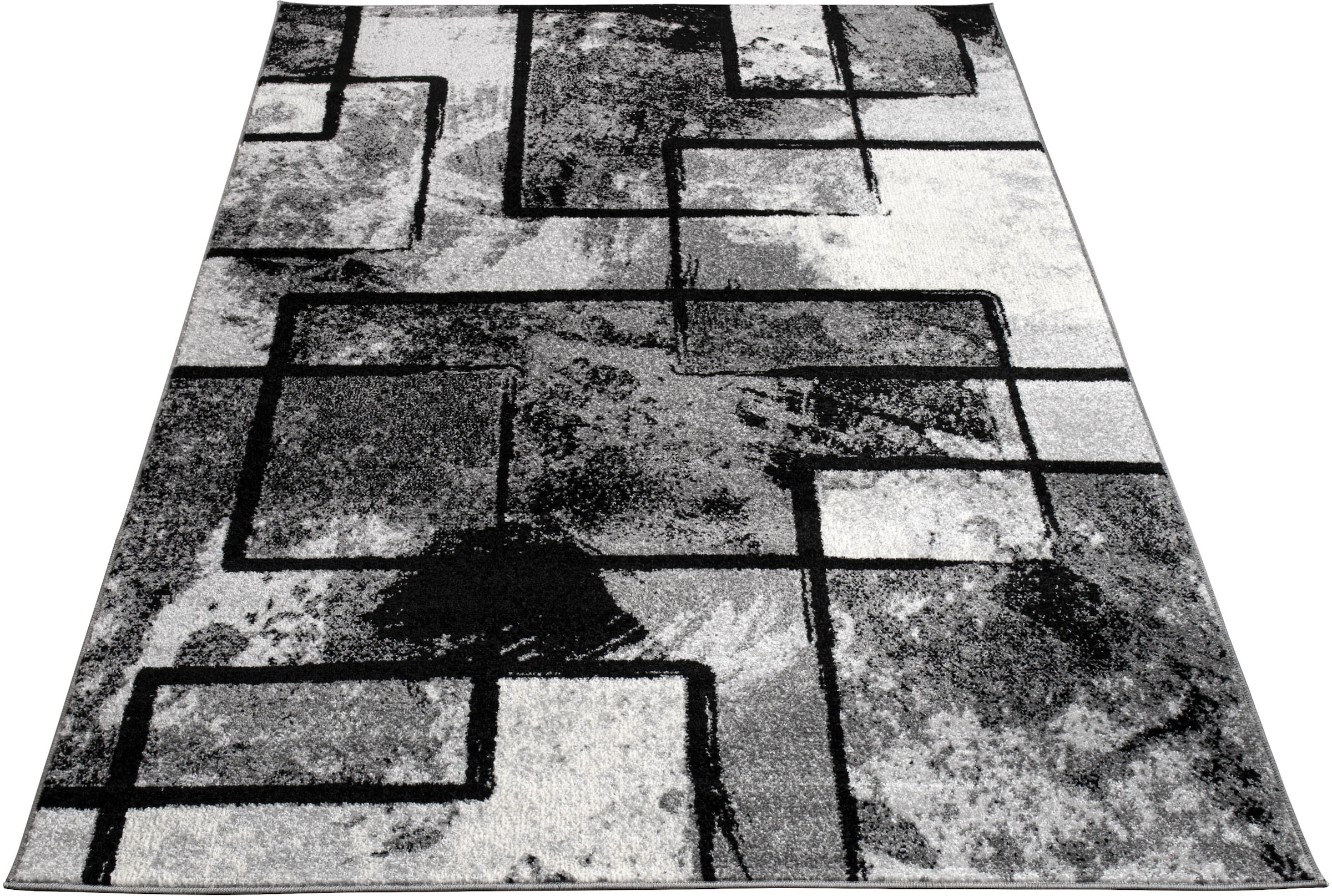 Paco Home Teppich »Mondial 101«, rechteckig, 13 mm Höhe, Kurzflor, modernes abstraktes Design
