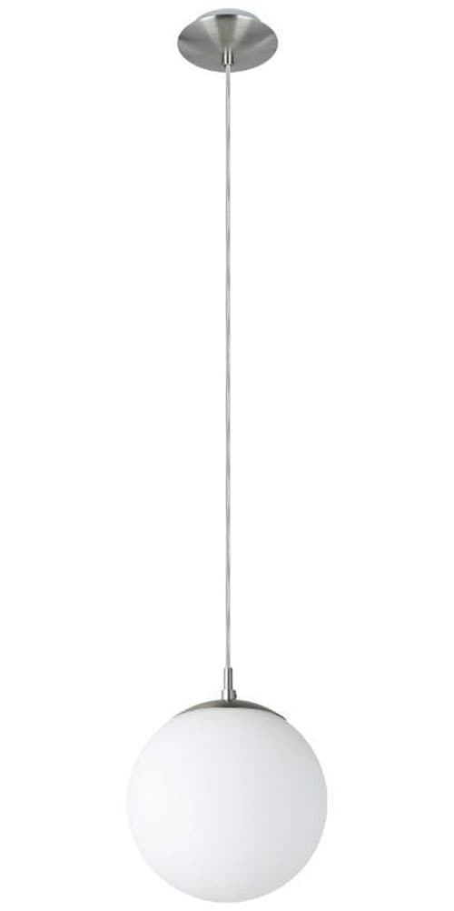 EGLO Hängeleuchte »RONDO Pendellampe, Metall in silber, Glas in Opal matt weiß, E27«, 1 flammig, Leuchtmittel E27 | Leuchtmittel wechselbar-ohne Leuchtmittel, Esszimmerlampe, zeitloses Design, modern, schlicht, 110x20cm