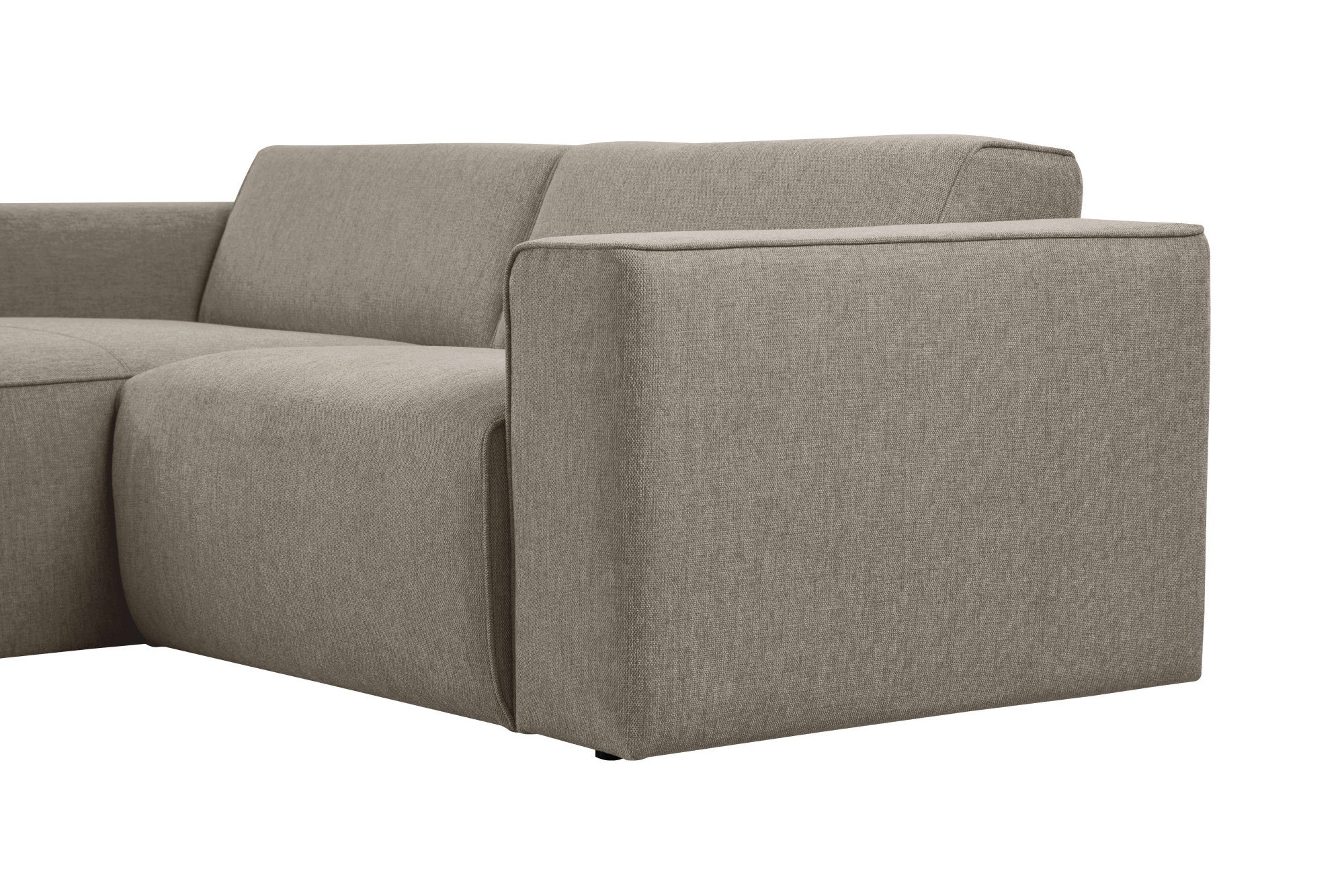 andas Ecksofa »Noord mit Kedernaht, Breite 234 cm«, Cord, Struktur, Webstoff, mit Wellenunterfederung, Massivholzrahmen