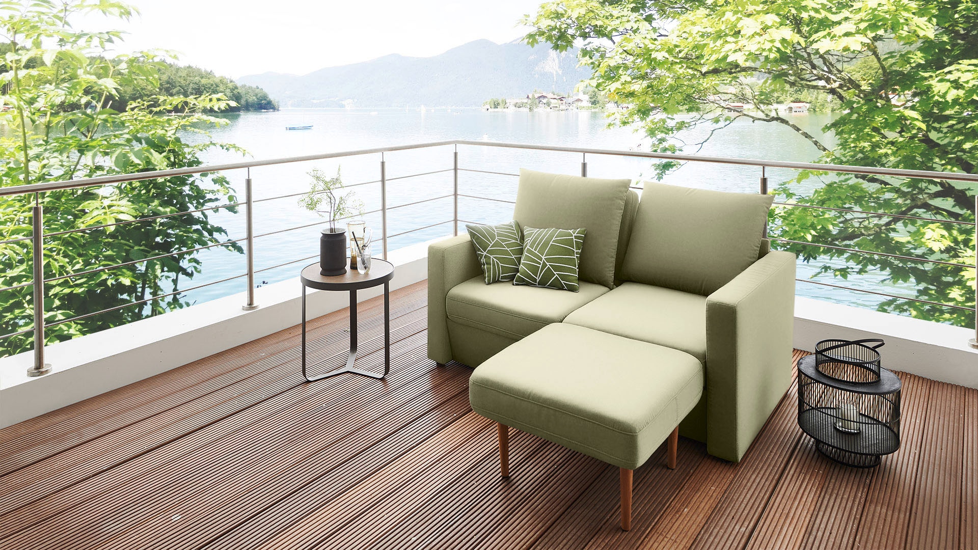DOMO collection 2-Sitzer »Slunce, Outdoor-Raumwunder«, 2-Sitzer inkl. 2 Hocker, Outdoor geeignet